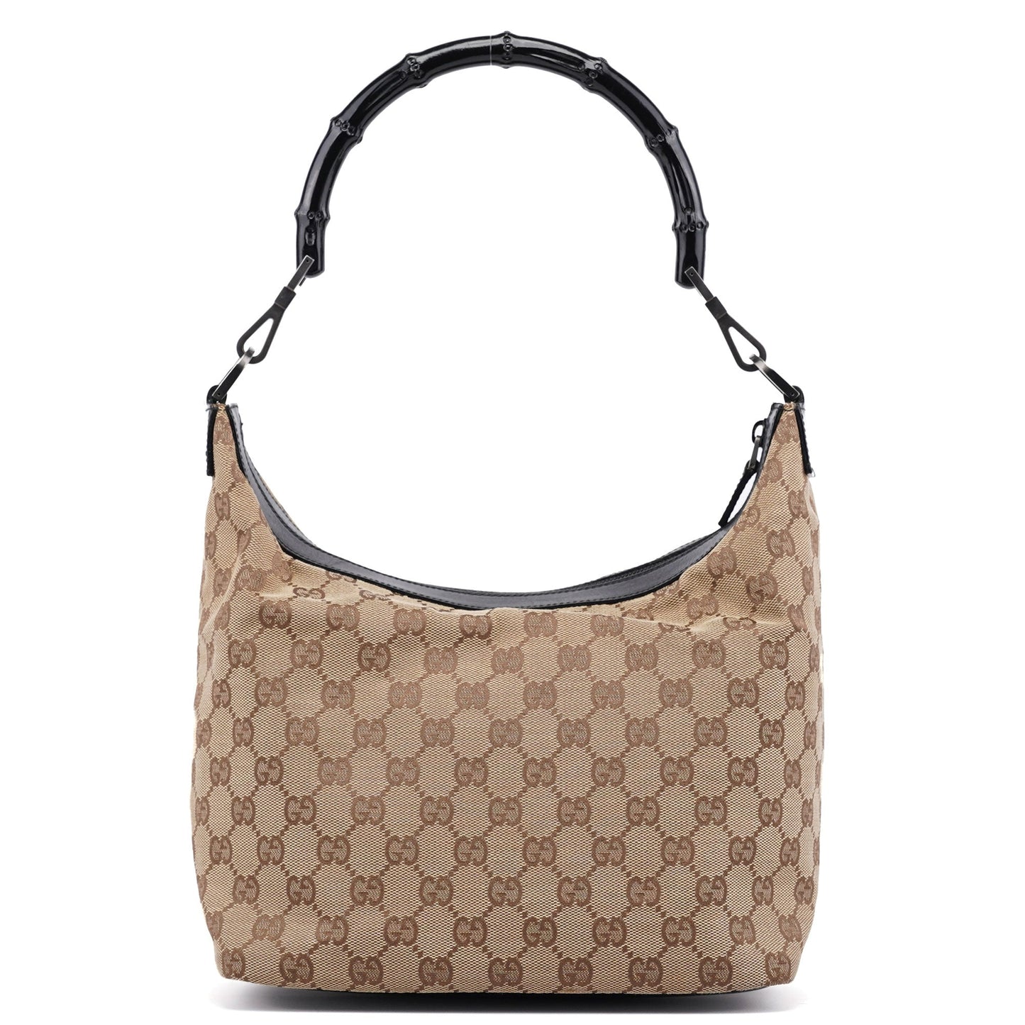 Beige GG Bamboo Shoulder Bag