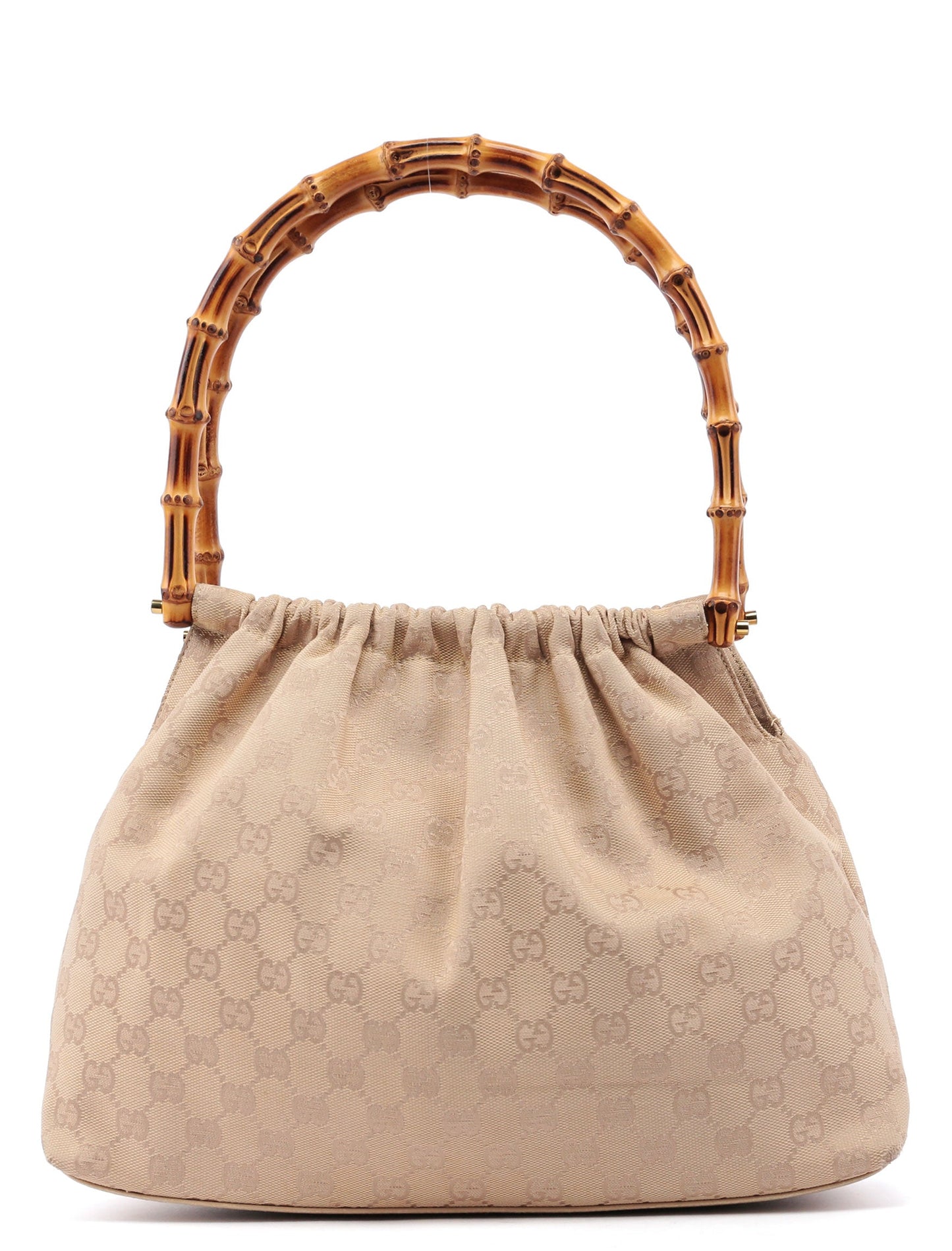 Beige GG Bamboo Top Handle Bag