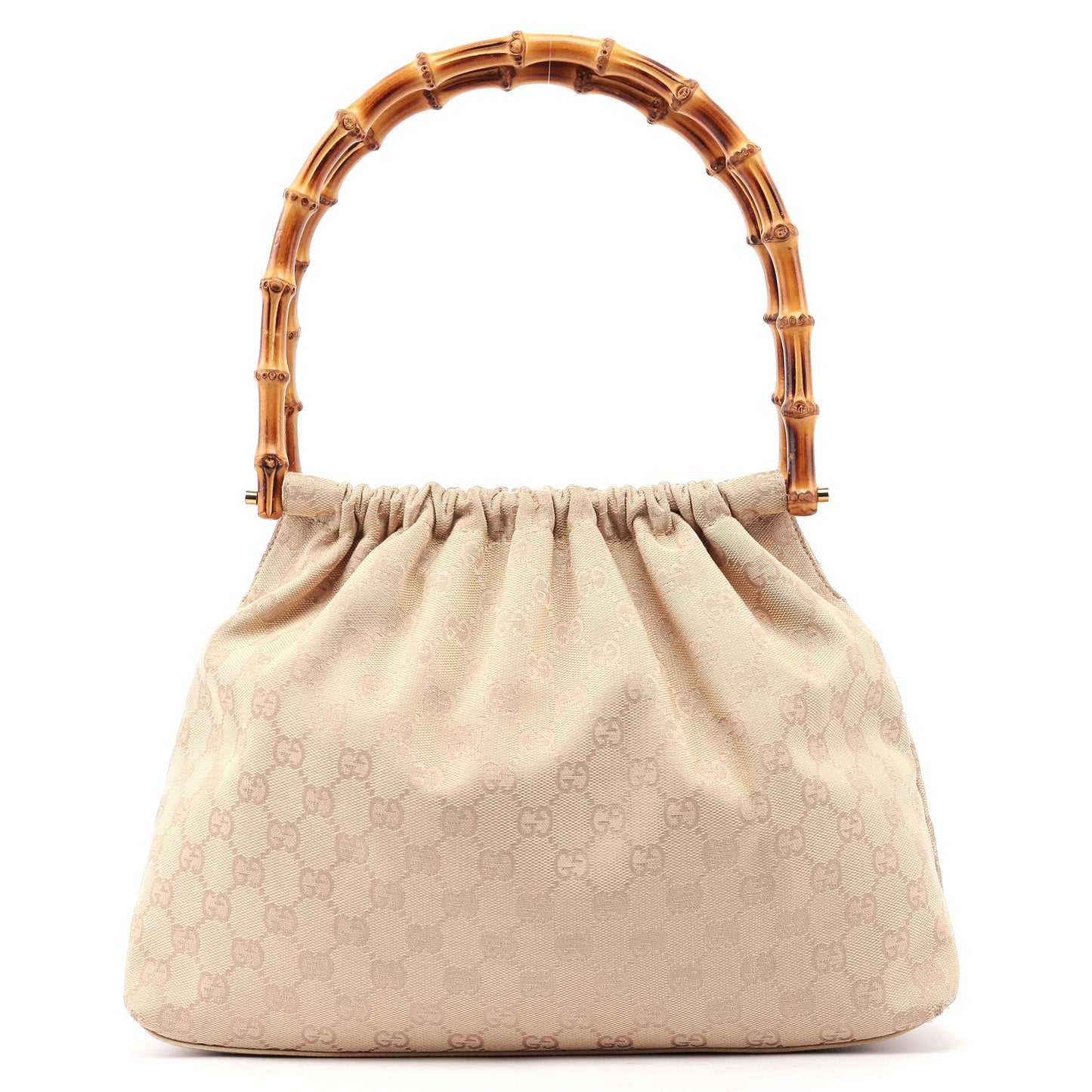 Beige GG Bamboo Top Handle Bag