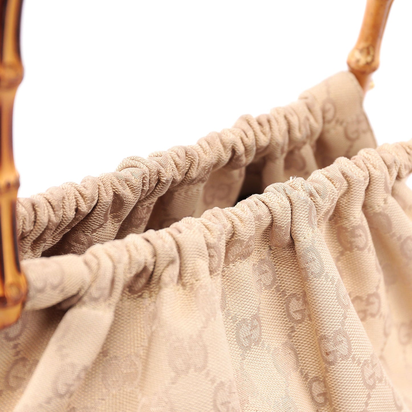 Beige GG Bamboo Top Handle Bag