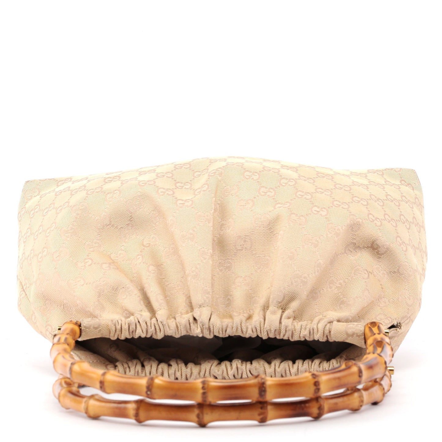 Beige GG Bamboo Top Handle Bag