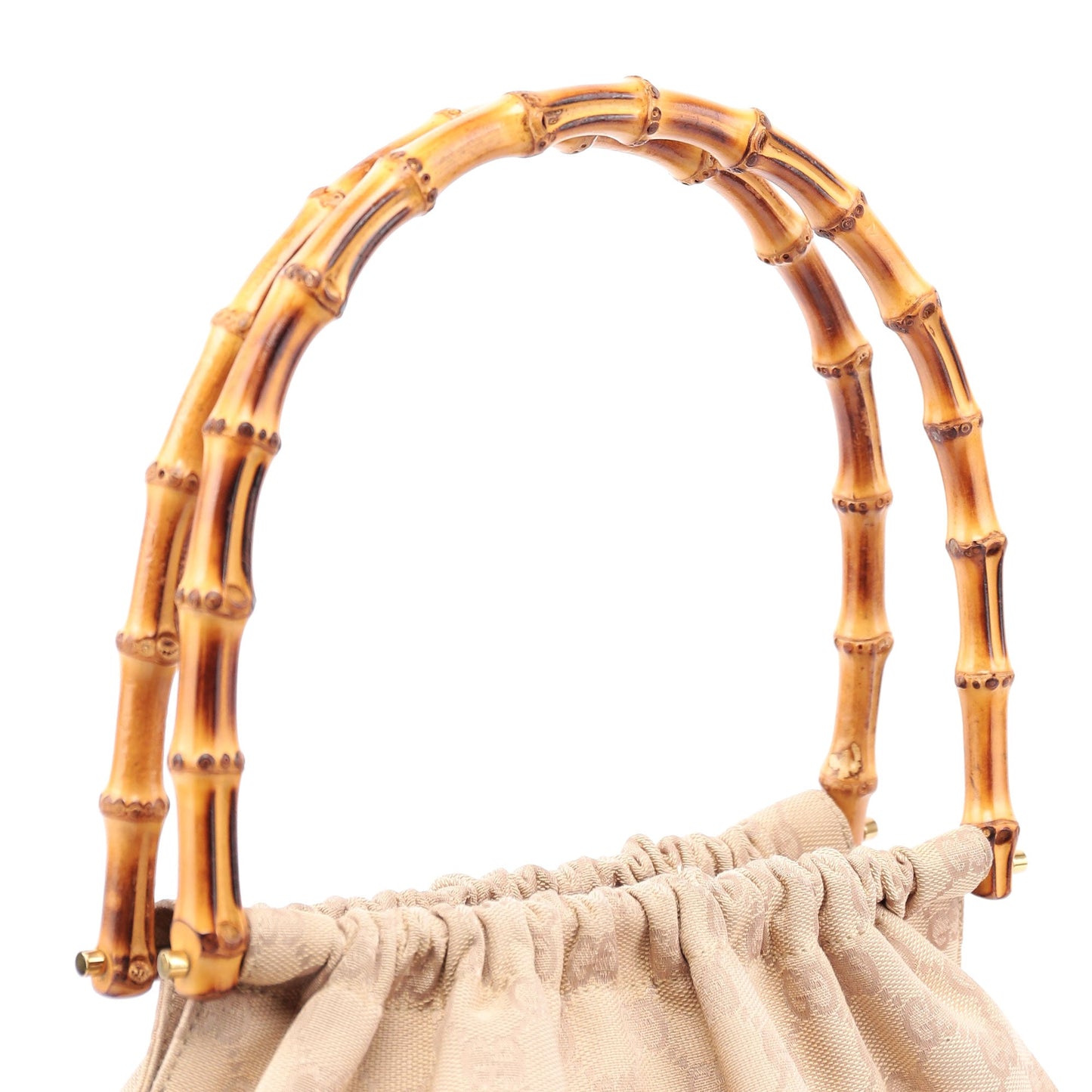 Beige GG Bamboo Top Handle Bag