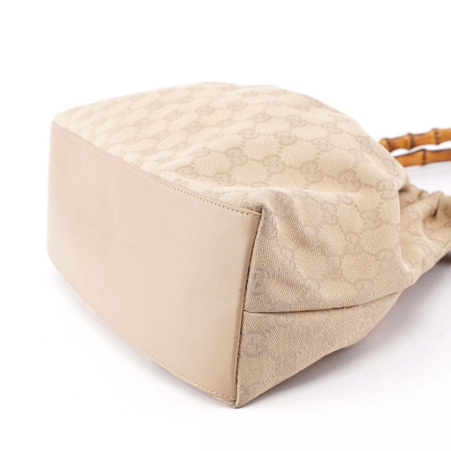 Beige GG Bamboo Top Handle Bag