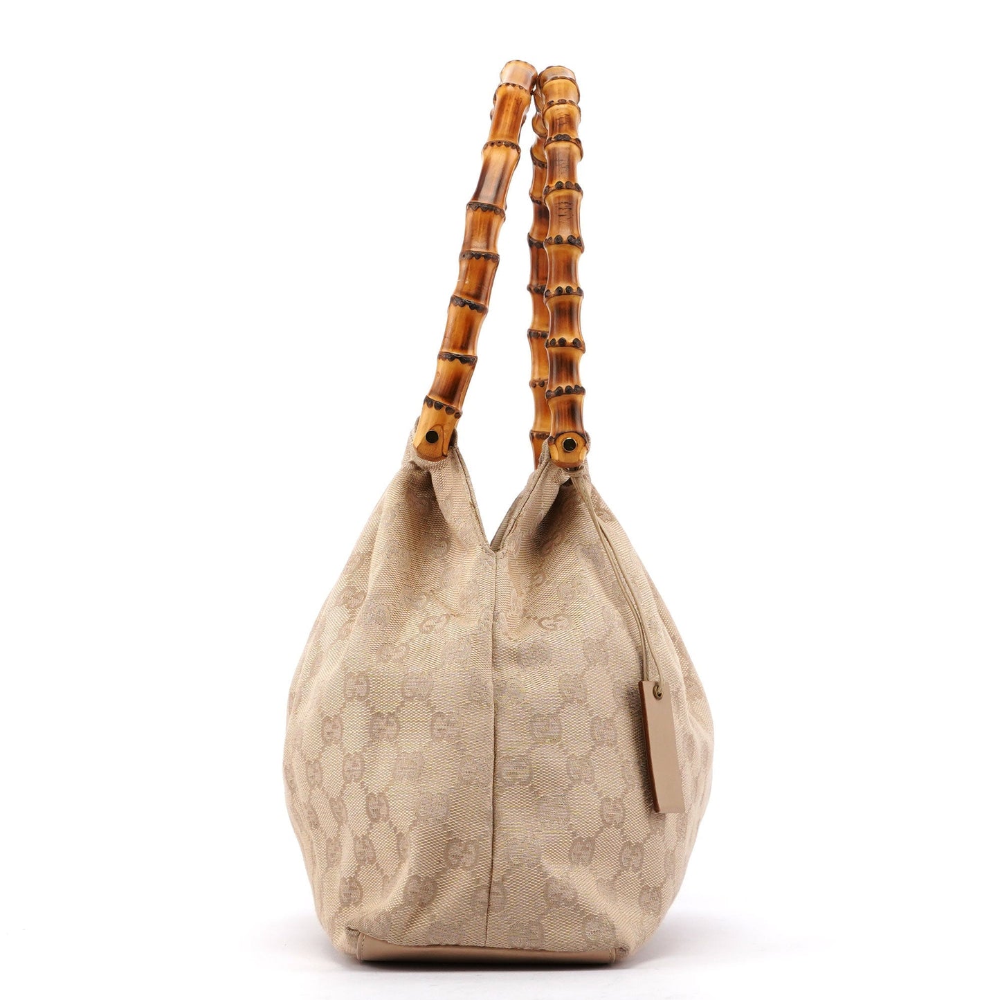 Beige GG Bamboo Top Handle Bag