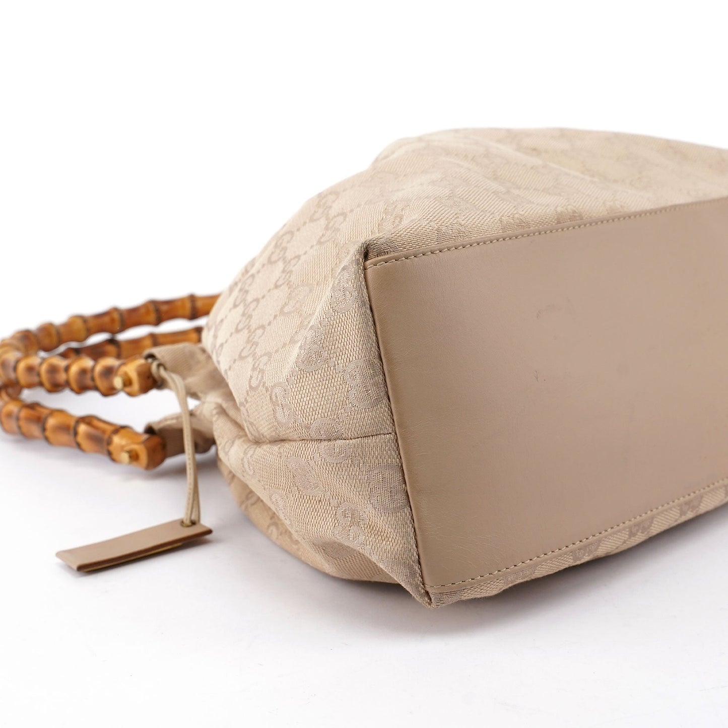 Beige GG Bamboo Top Handle Bag