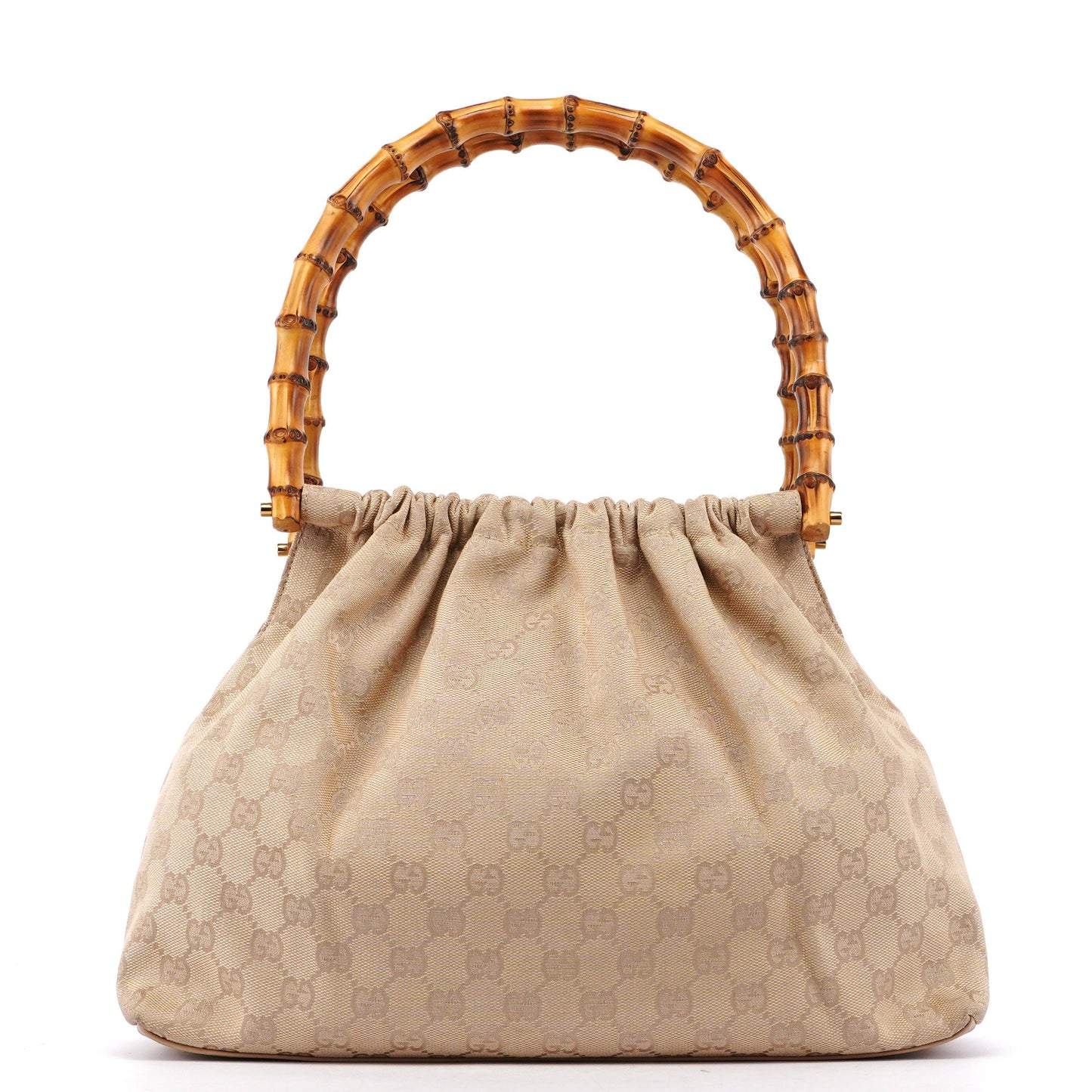 Beige GG Bamboo Top Handle Bag