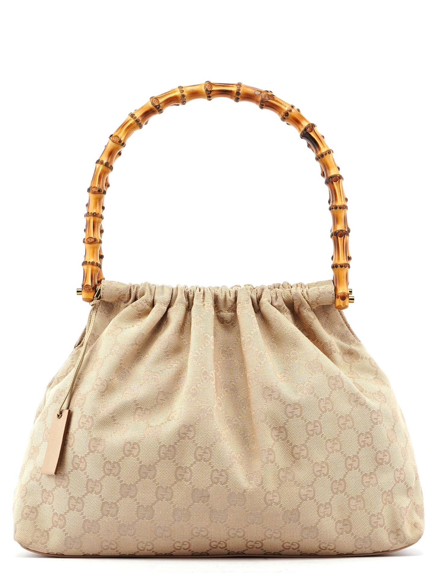 Beige GG Bamboo Top Handle Bag