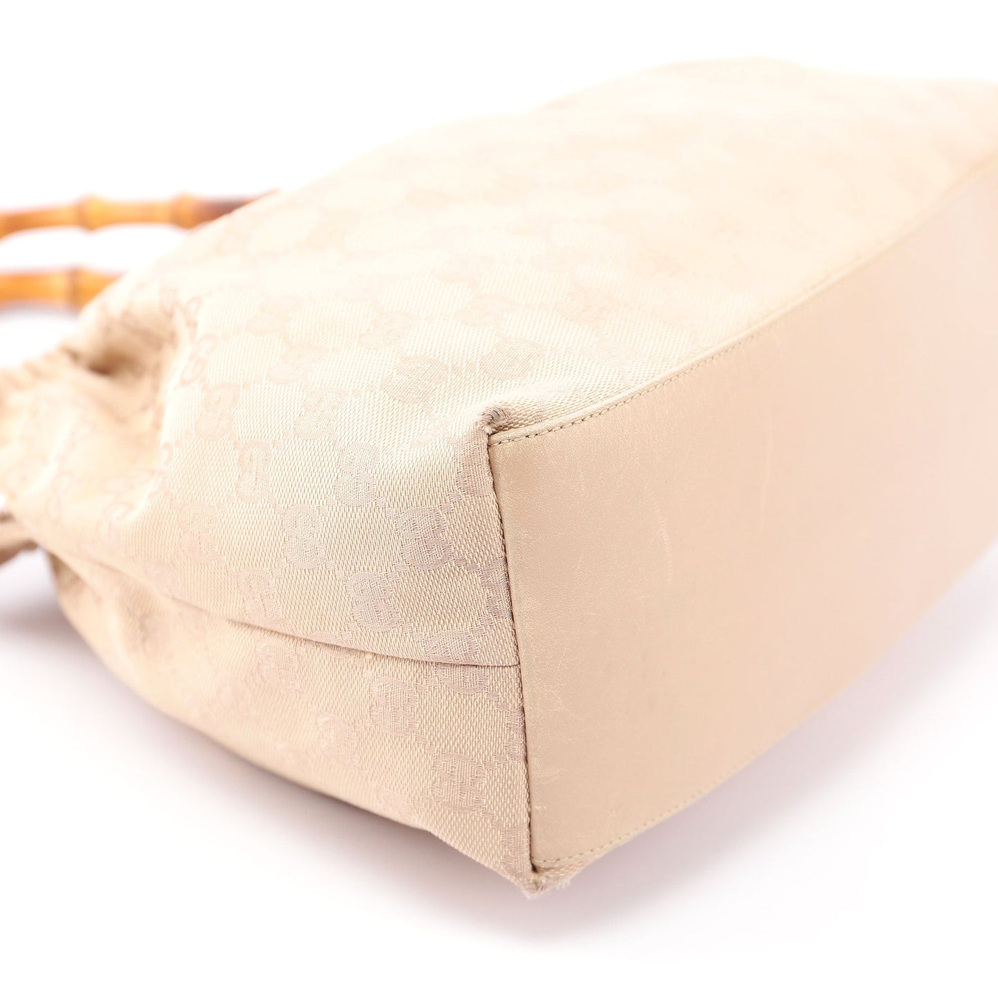 Beige GG Bamboo Top Handle Bag