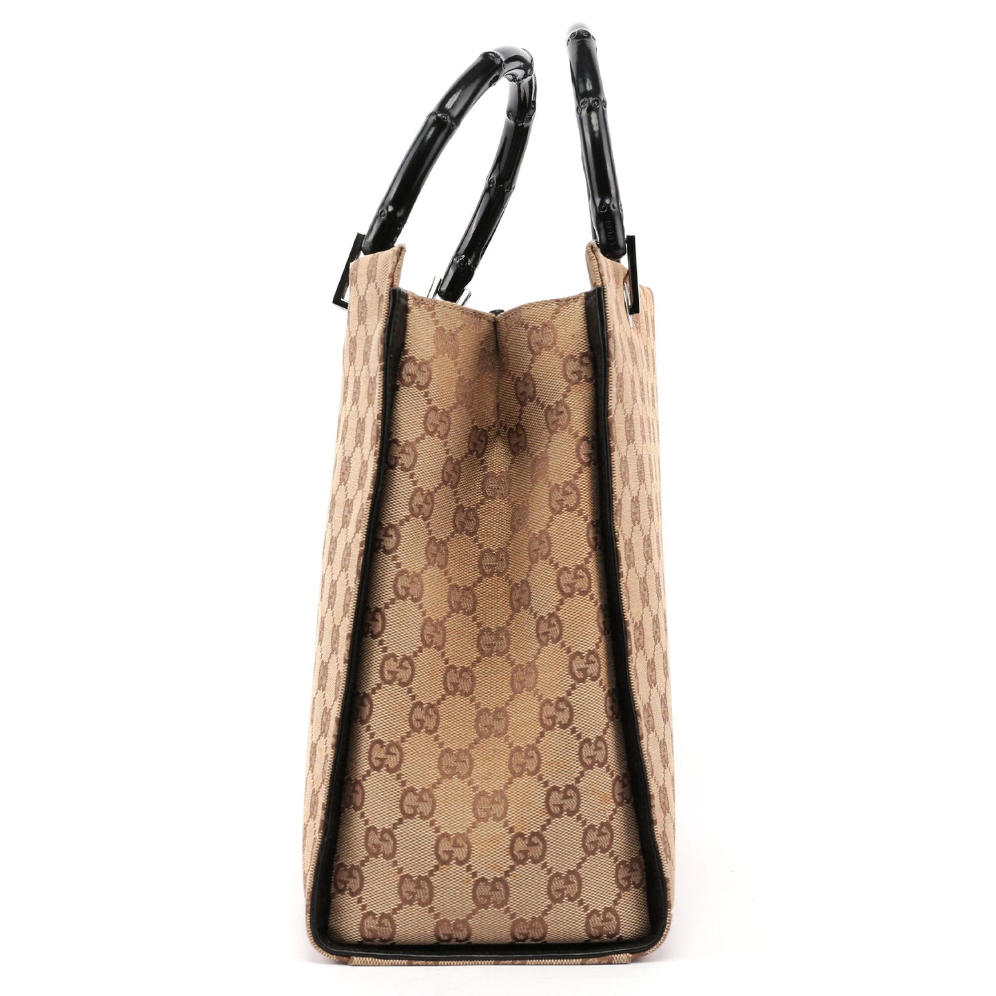 Beige GG Bamboo Tote Bag