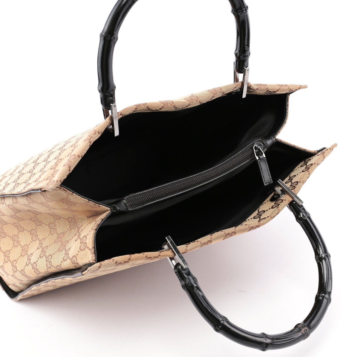 Beige GG Bamboo Tote Bag