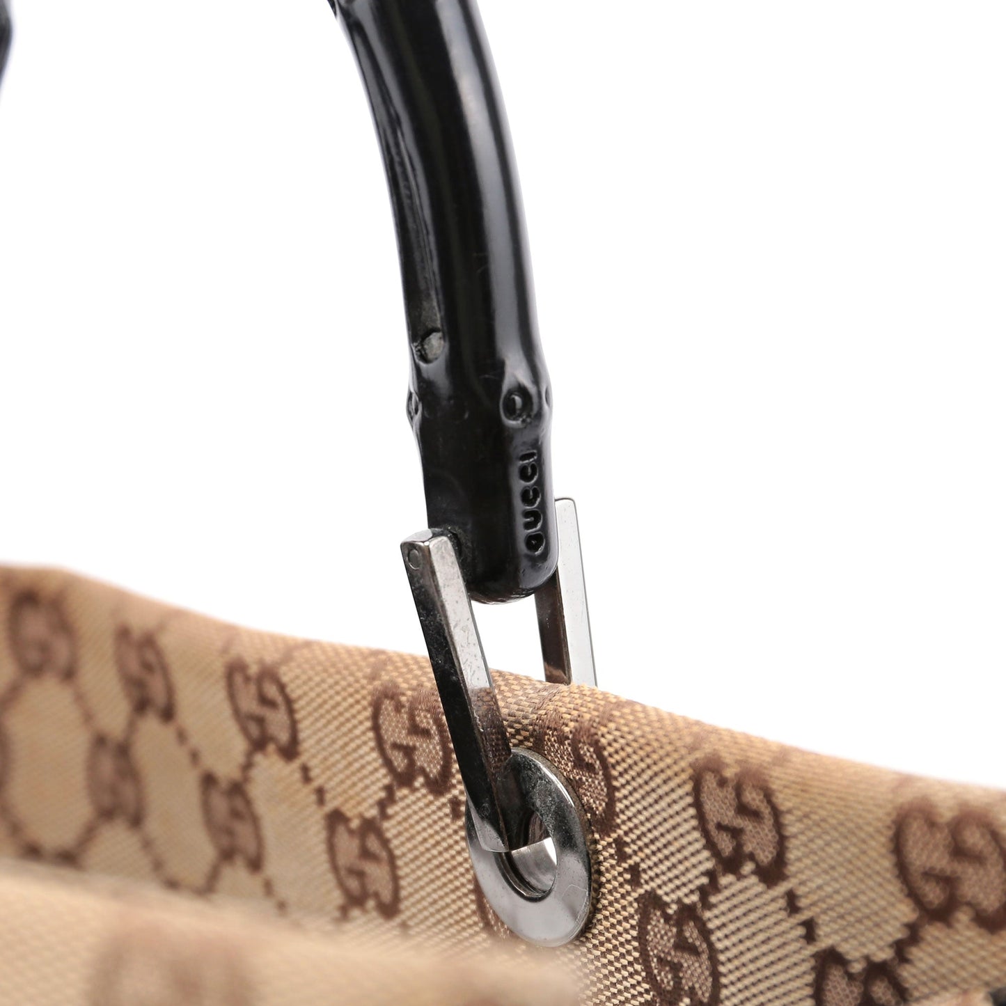 Beige GG Bamboo Tote Bag