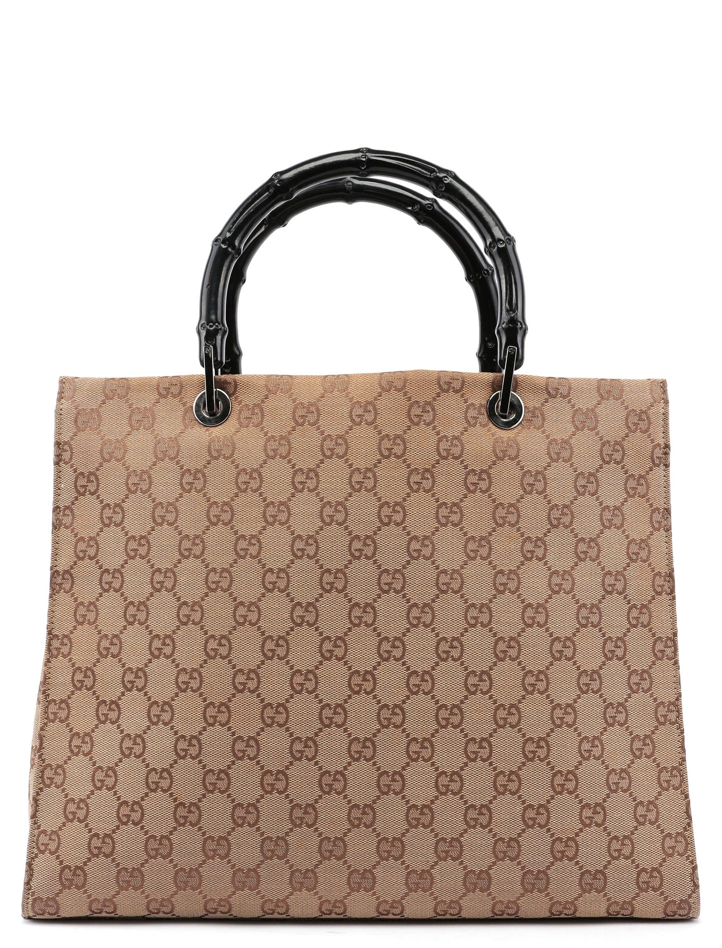 Beige GG Bamboo Tote Bag