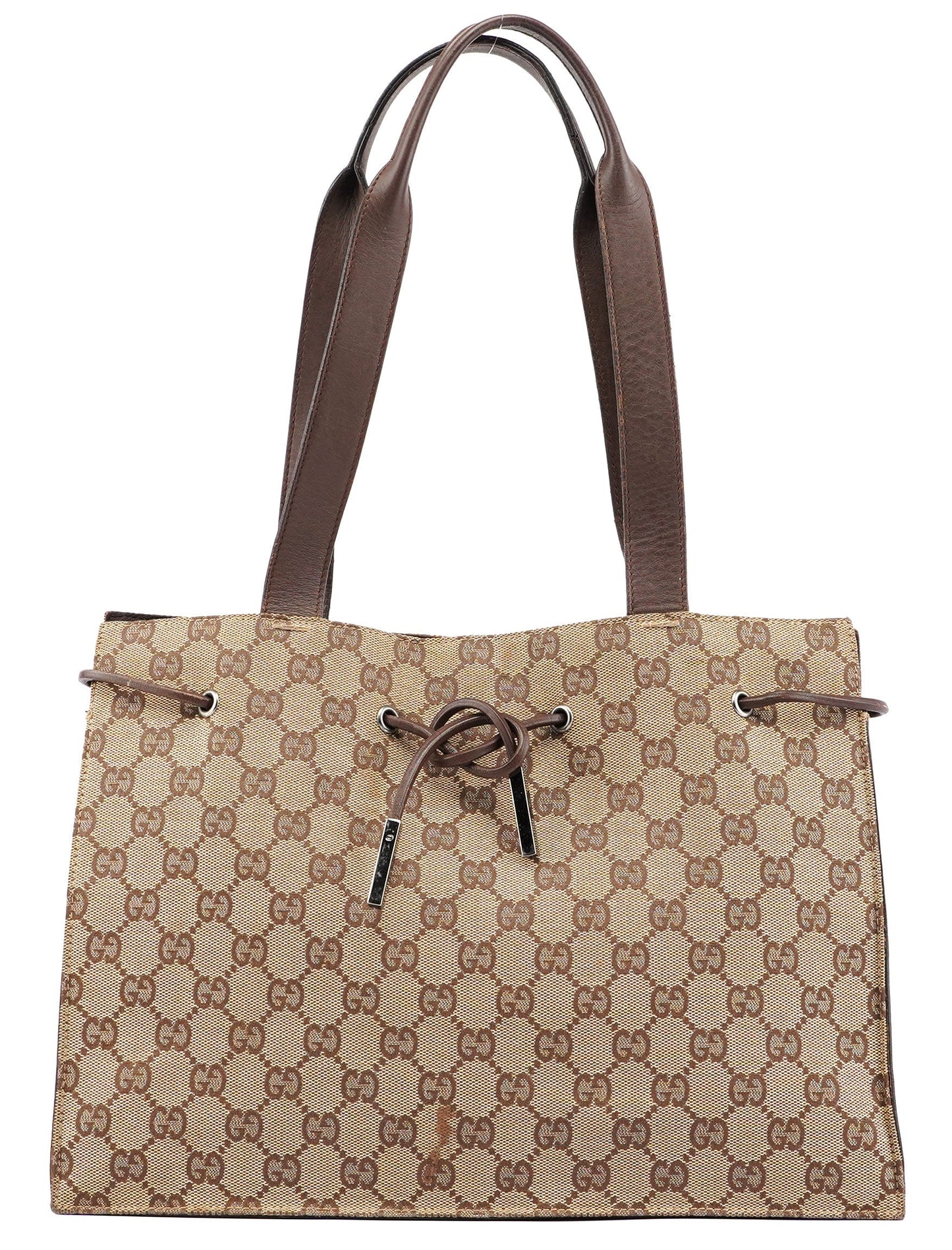 Beige GG Drawstring Tote