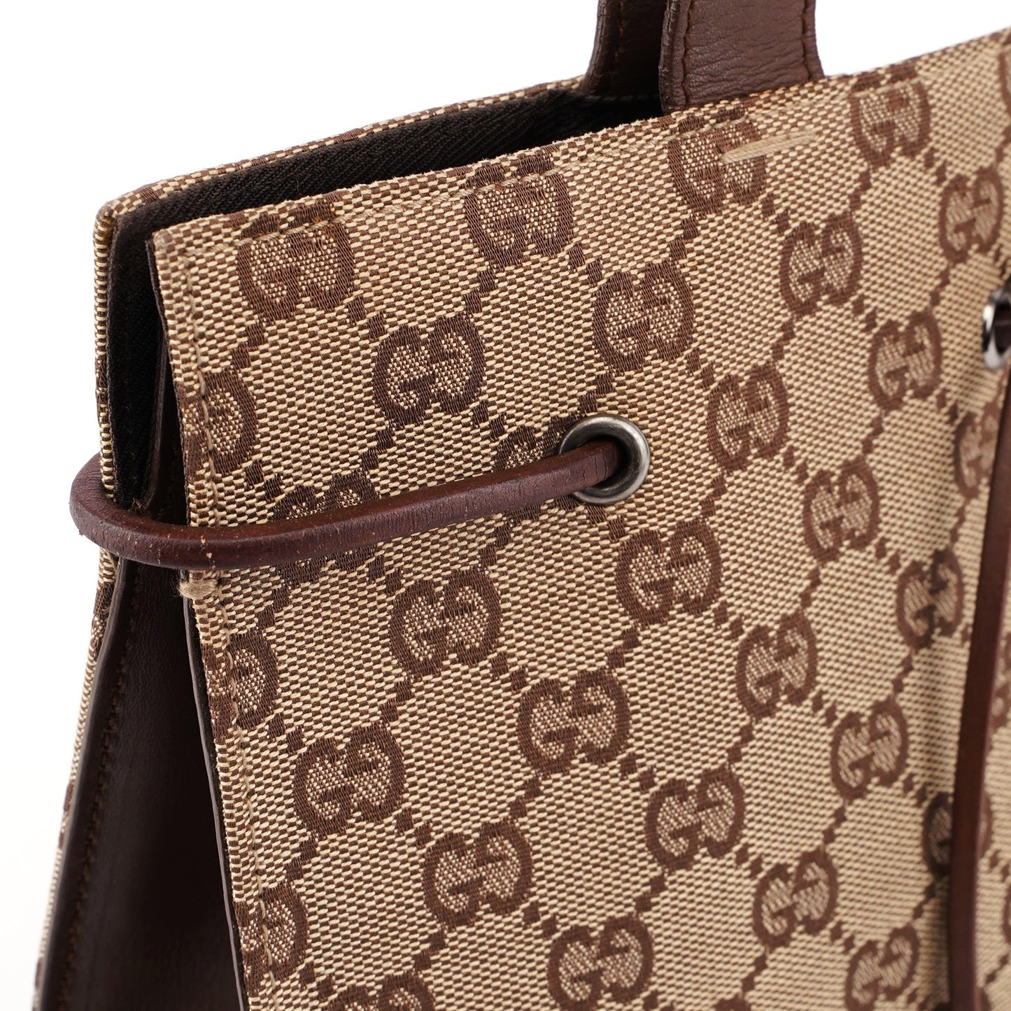 Beige GG Drawstring Tote