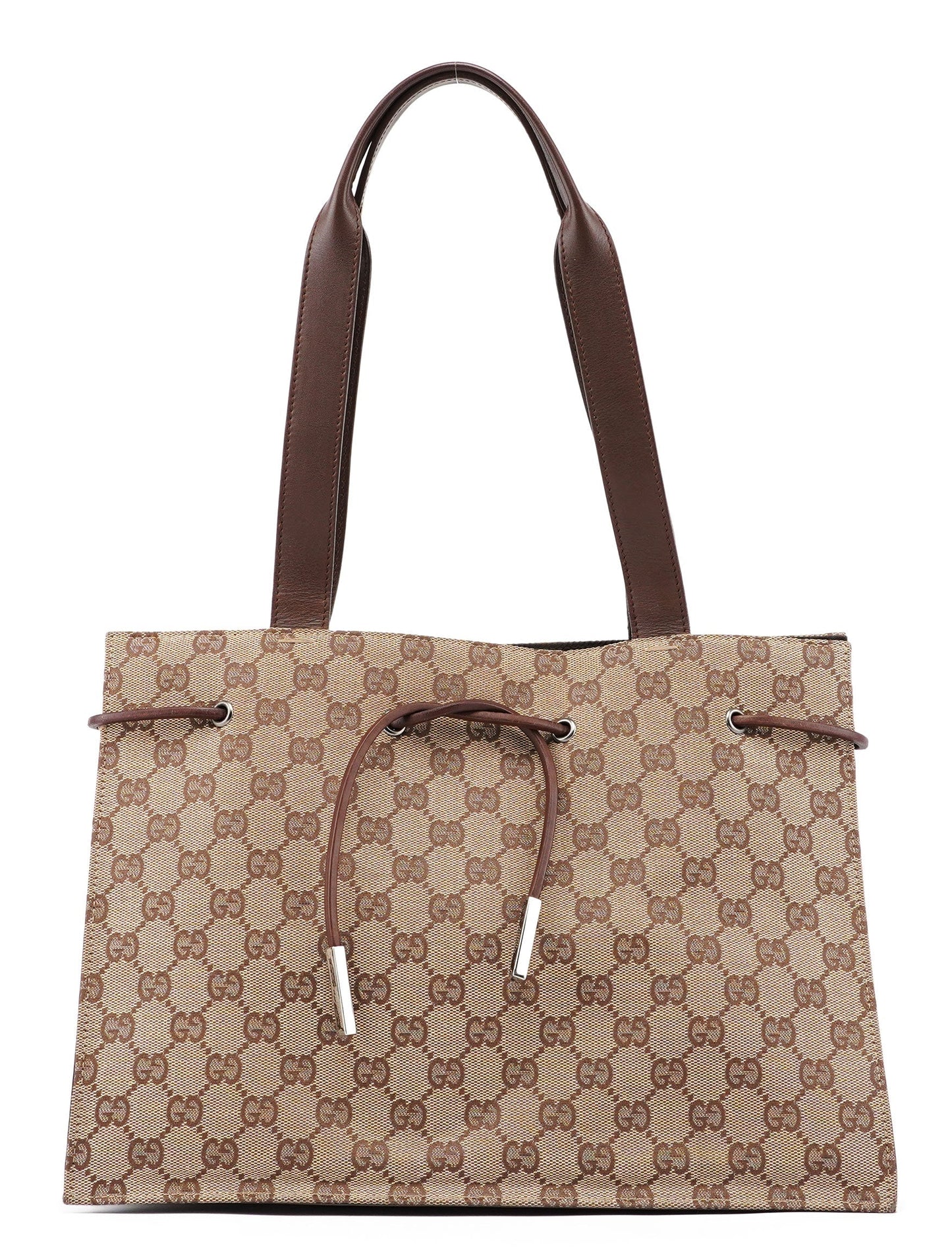 Beige GG Drawstring Tote
