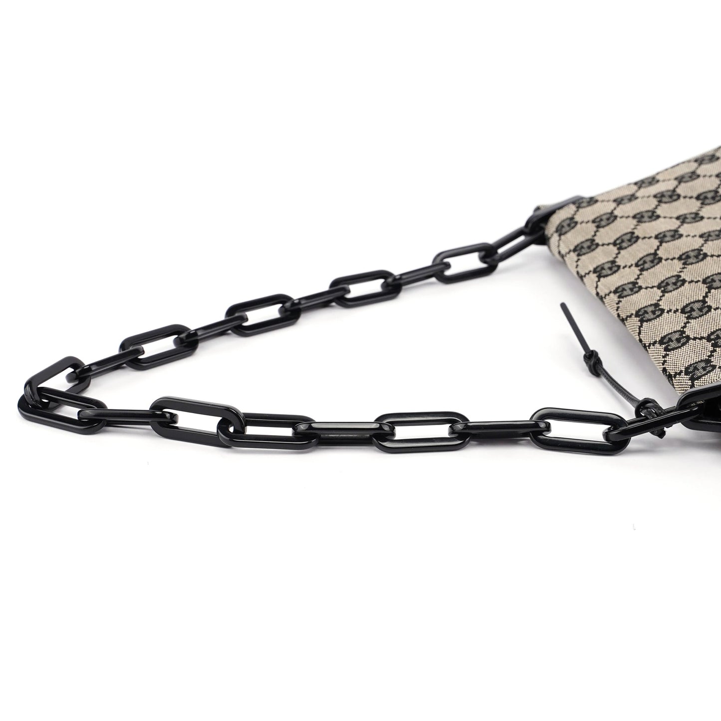 Beige GG Flap Plastic Chain Shoulder Bag