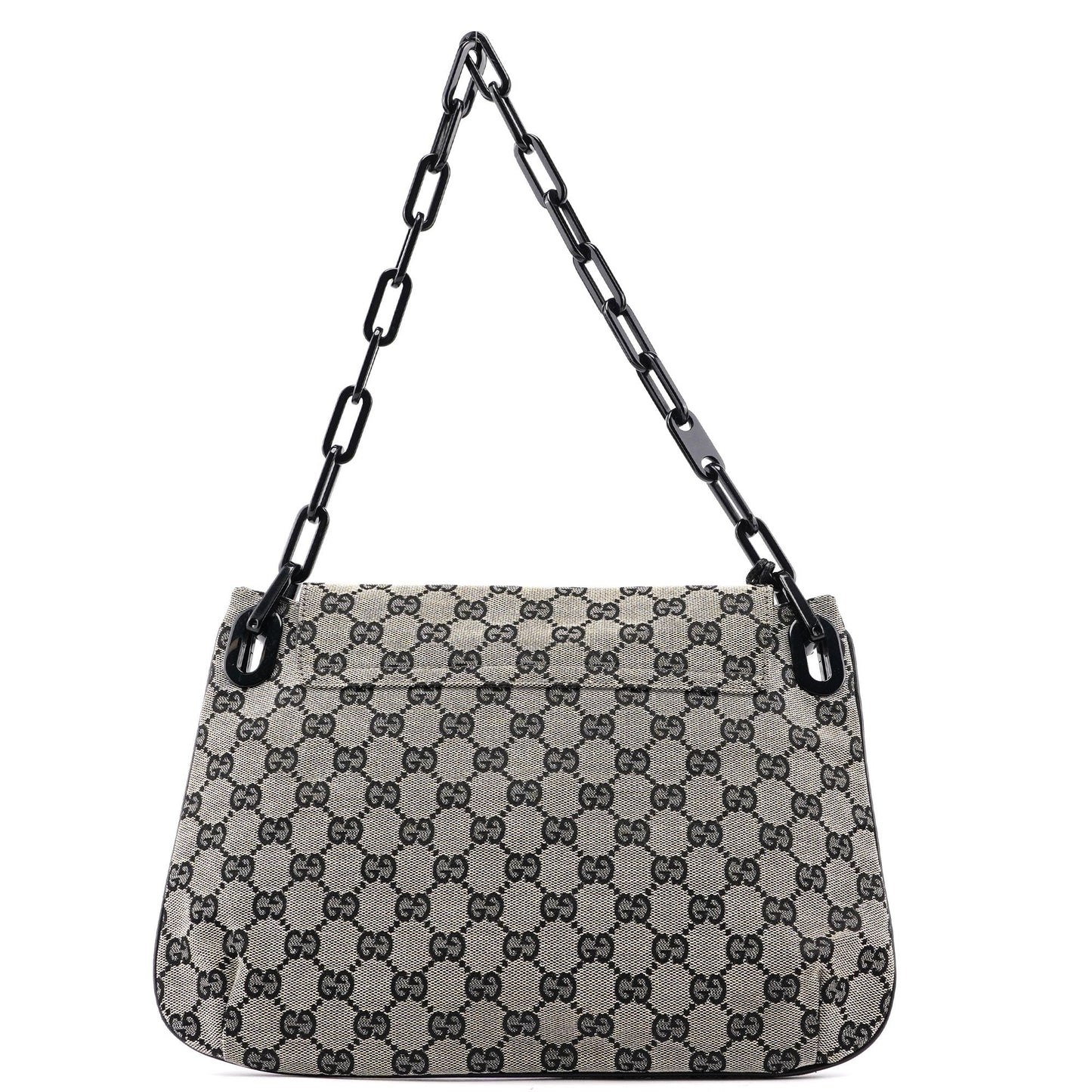 Beige GG Flap Plastic Chain Shoulder Bag