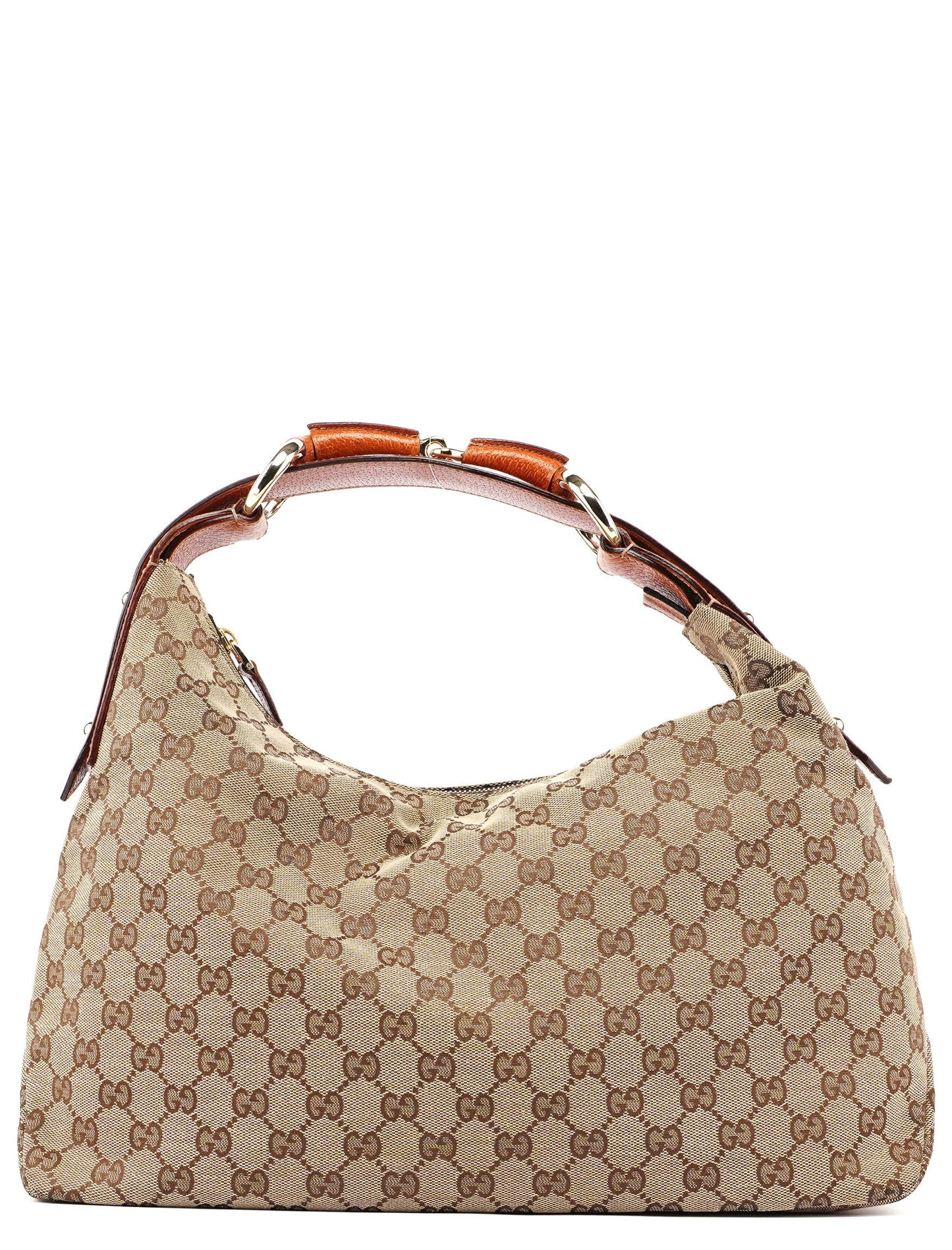 Beige GG Horsebit Hobo Shoulder Bag