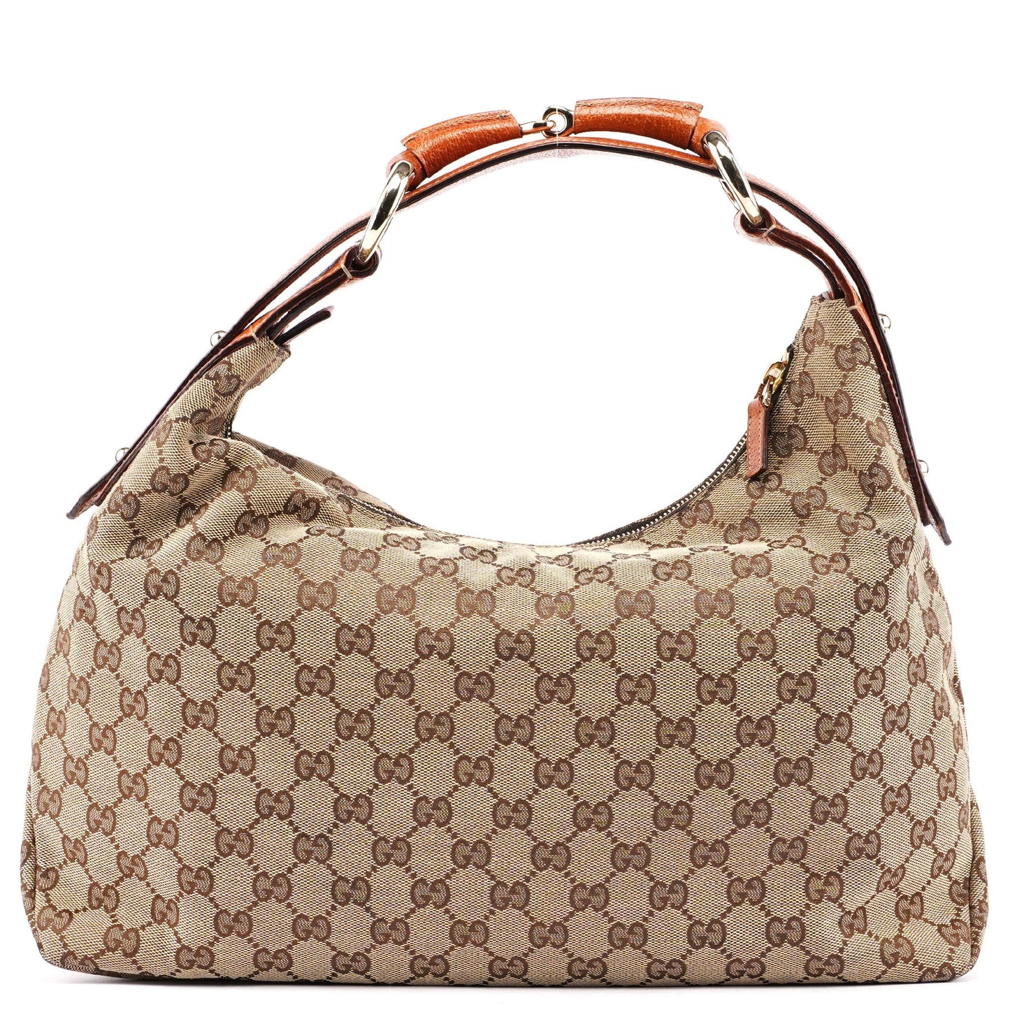 Beige GG Horsebit Hobo Shoulder Bag