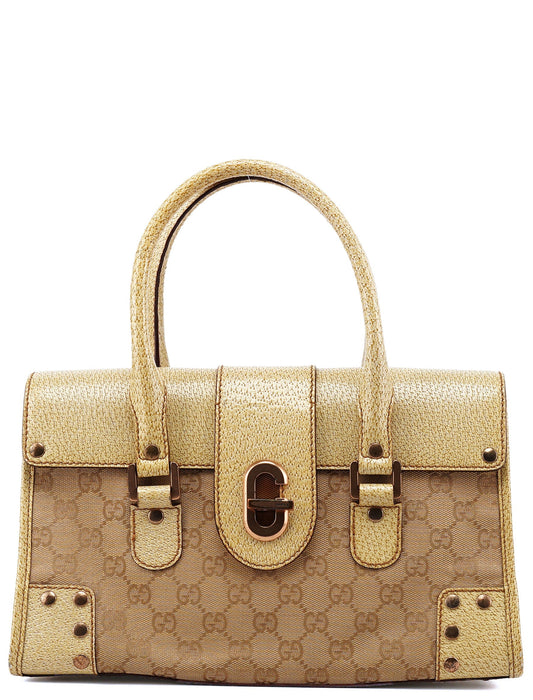 Beige GG Turnlock Tote Bag