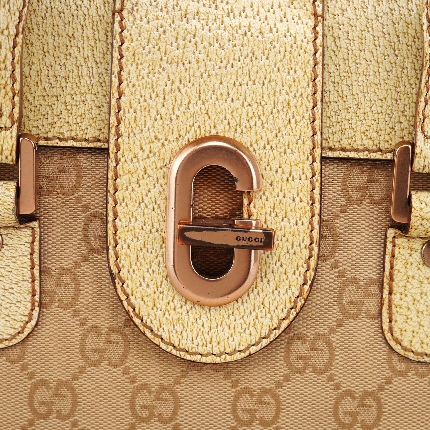 Beige GG Turnlock Tote Bag