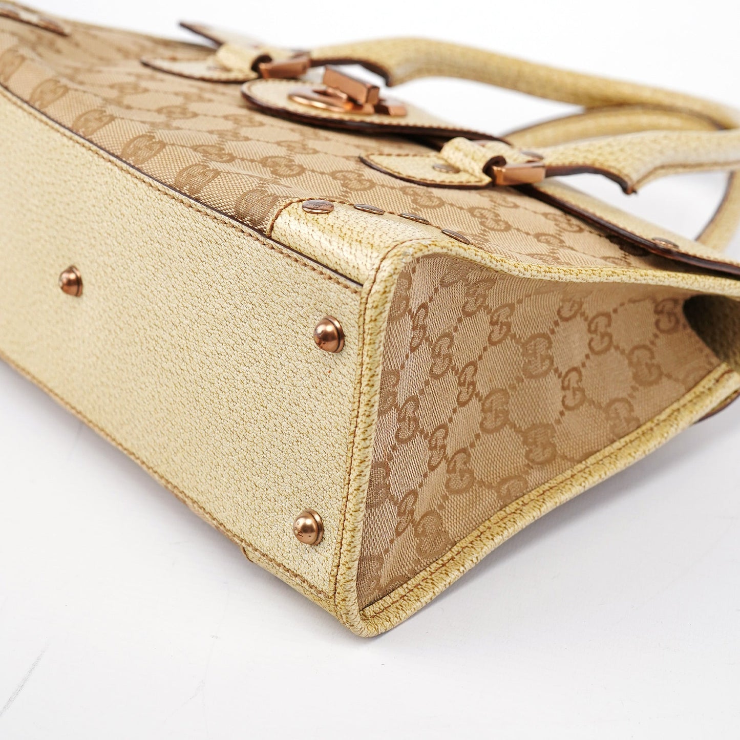 Beige GG Turnlock Tote Bag