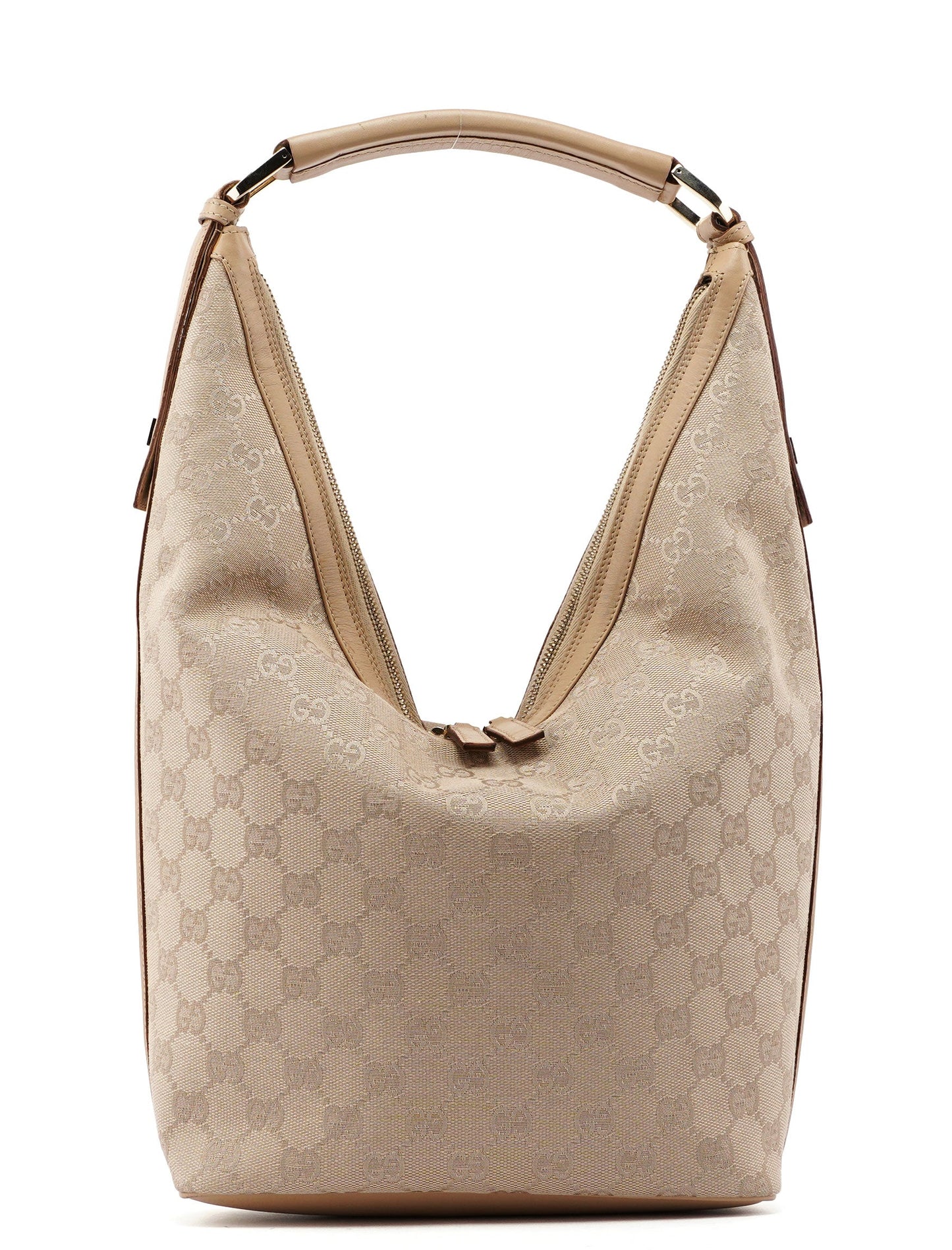 Beige GG V Hobo Shoulder Bag