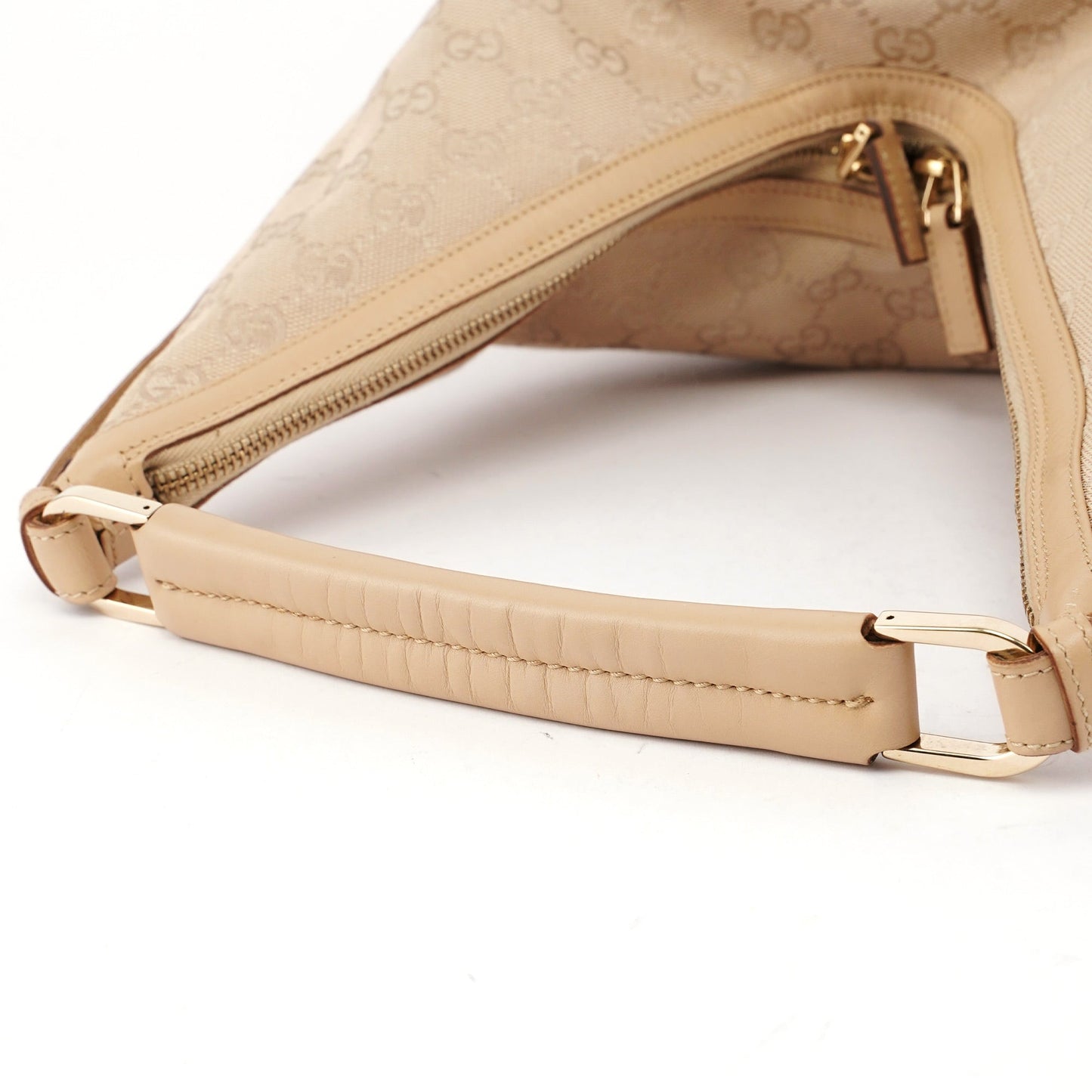 Beige GG V Hobo Shoulder Bag