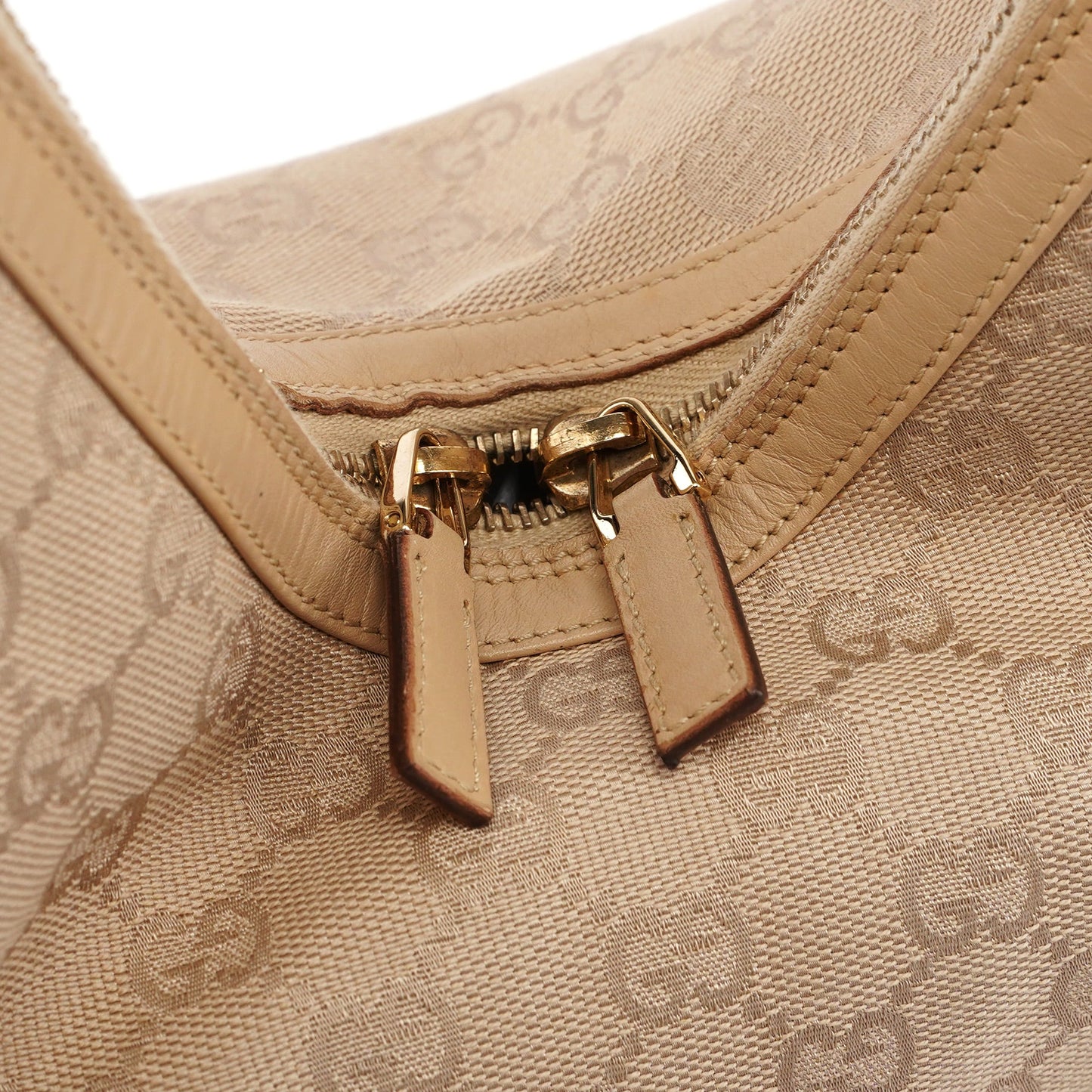 Beige GG V Hobo Shoulder Bag