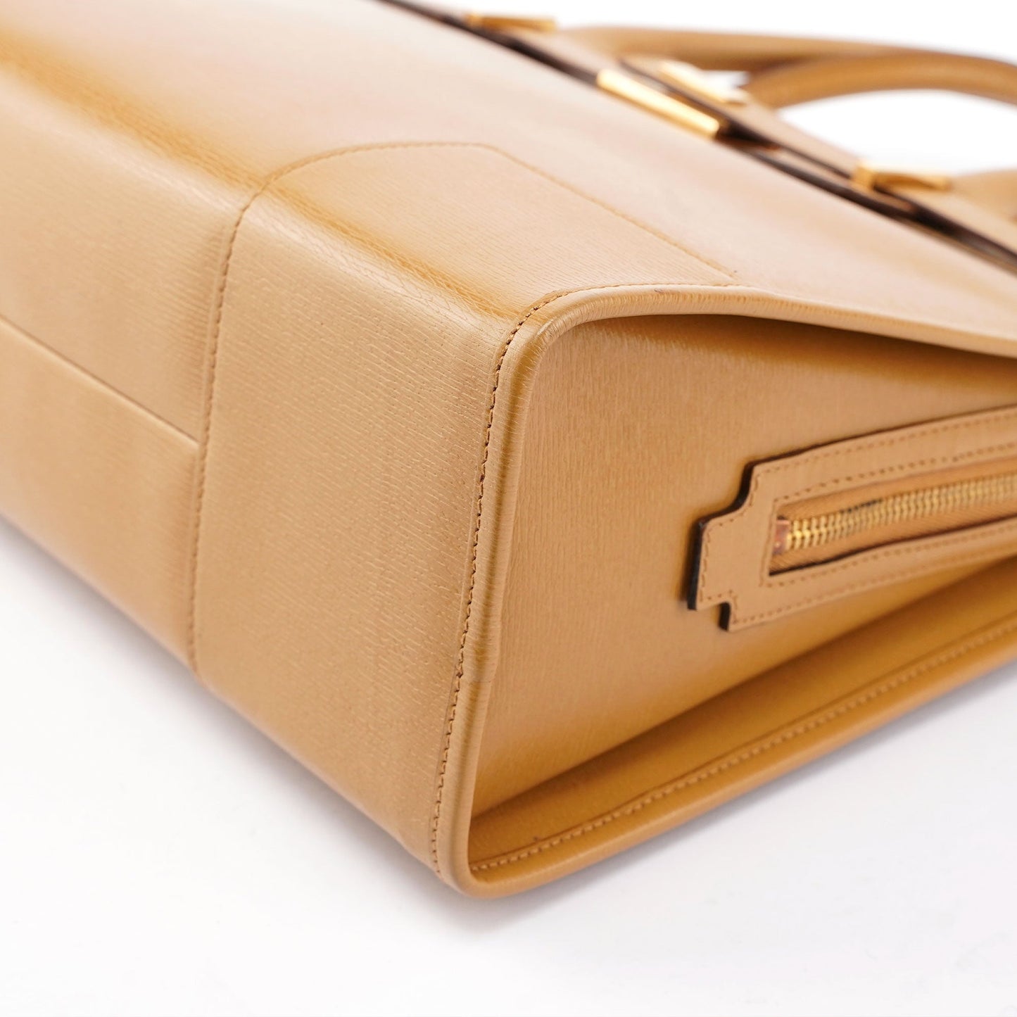 Beige Leather 2-Way Tote