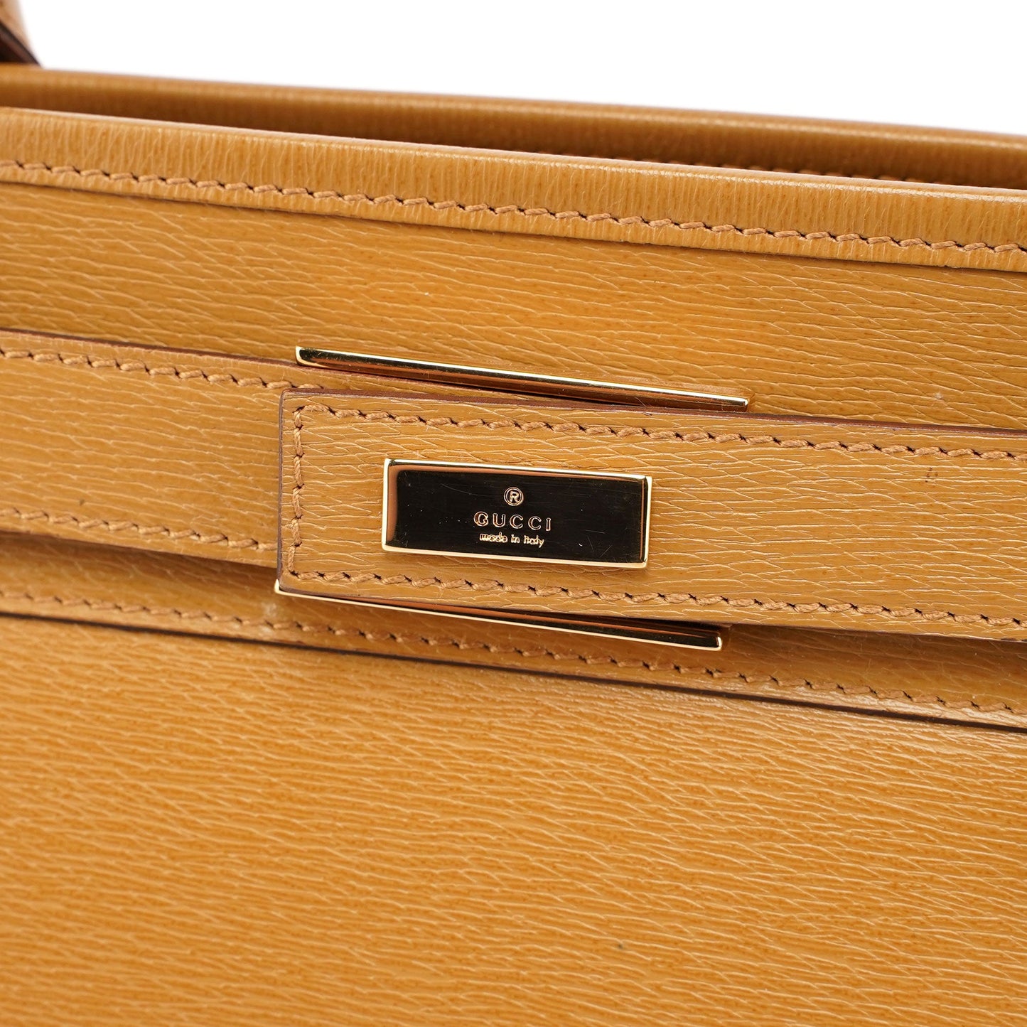 Beige Leather 2-Way Tote