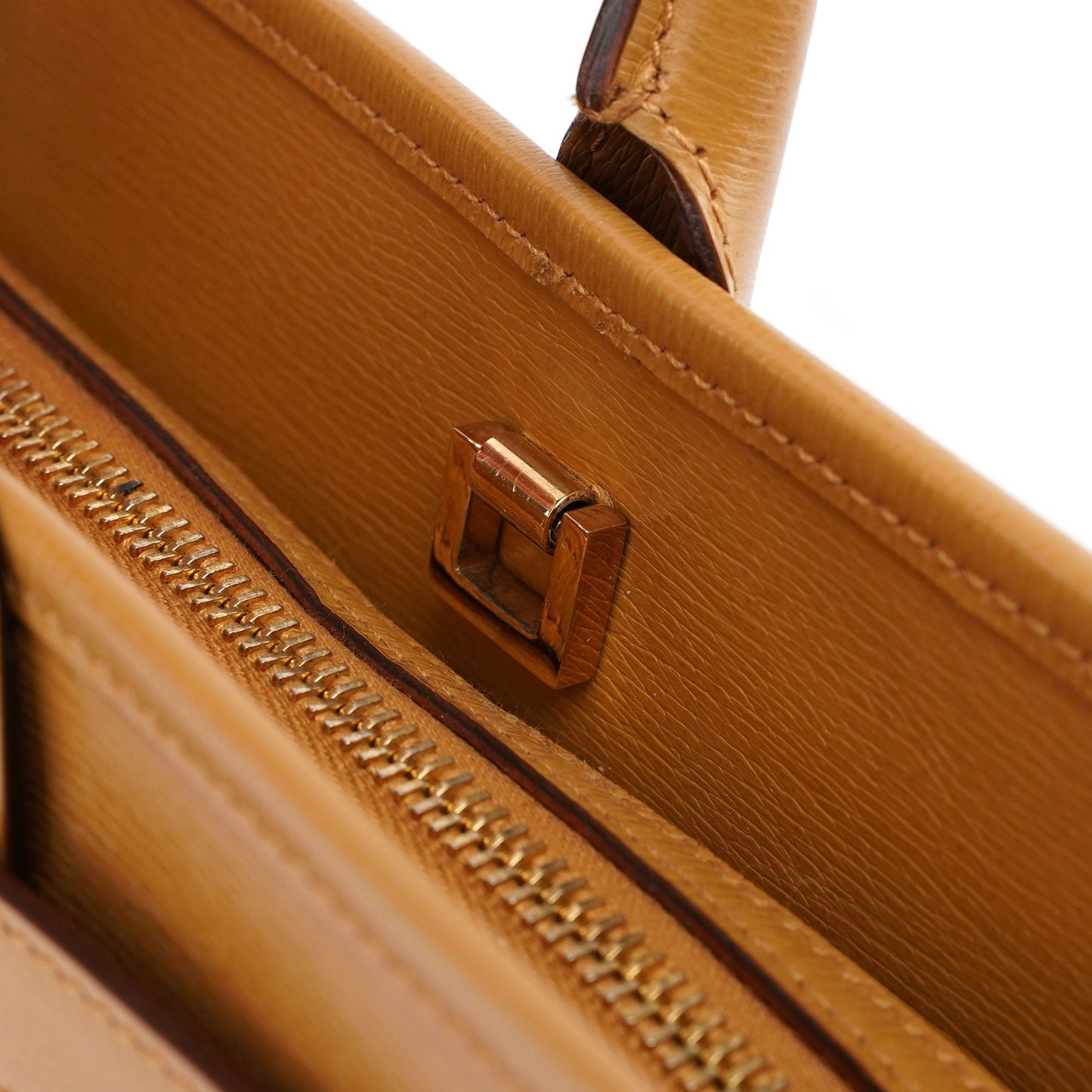 Beige Leather 2-Way Tote