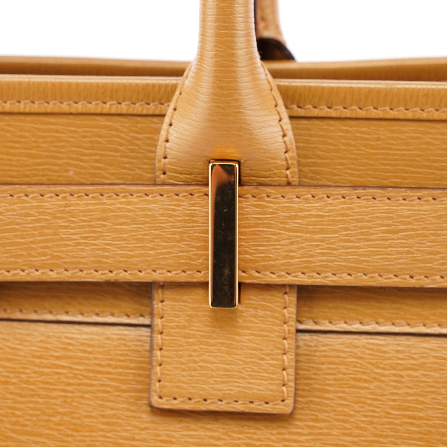 Beige Leather 2-Way Tote