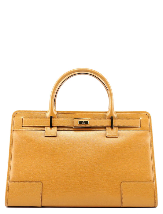 Beige Leather 2-Way Tote