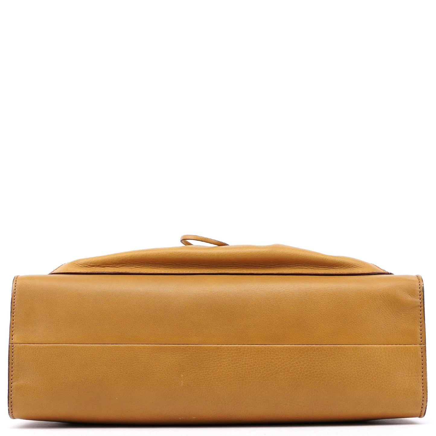 Beige Leather Dual Handle Bamboo Tote