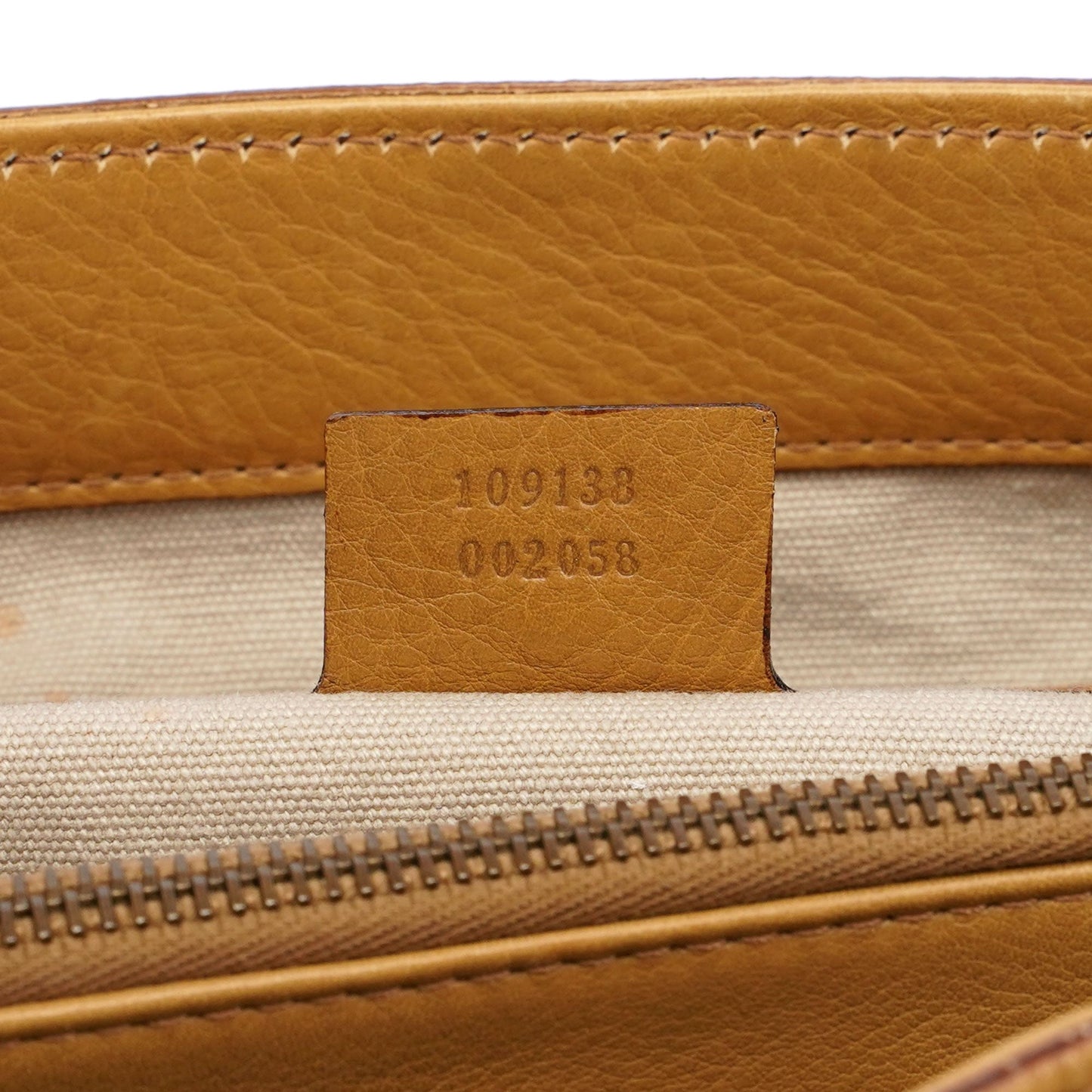 Beige Leather Dual Handle Bamboo Tote