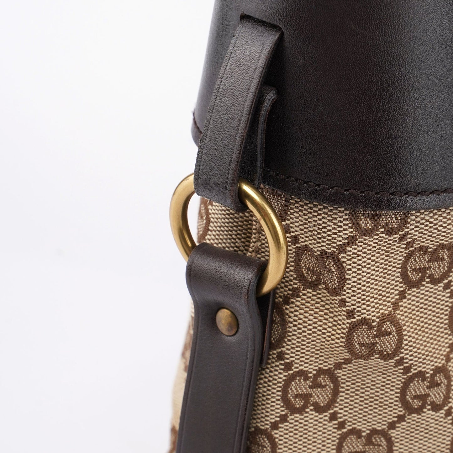 Beige Leather GG Large Tote