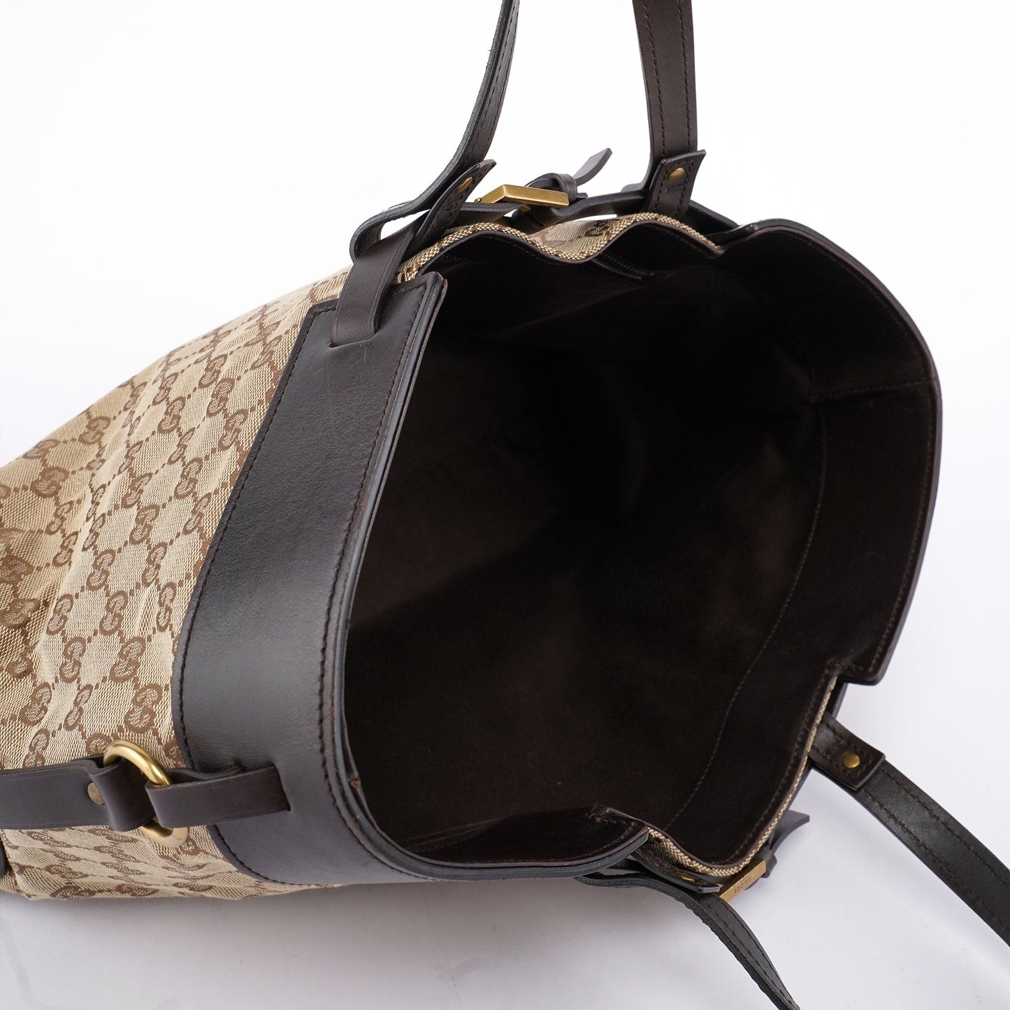 Beige Leather GG Large Tote