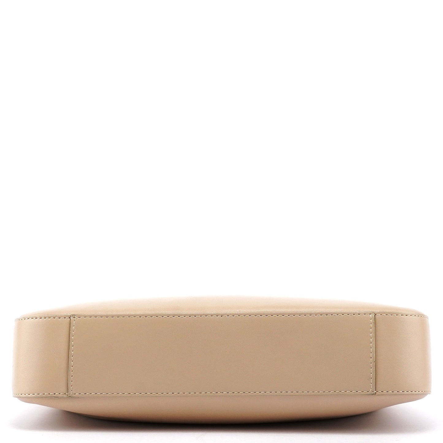 Beige Leather Hobo Shoulder Bag