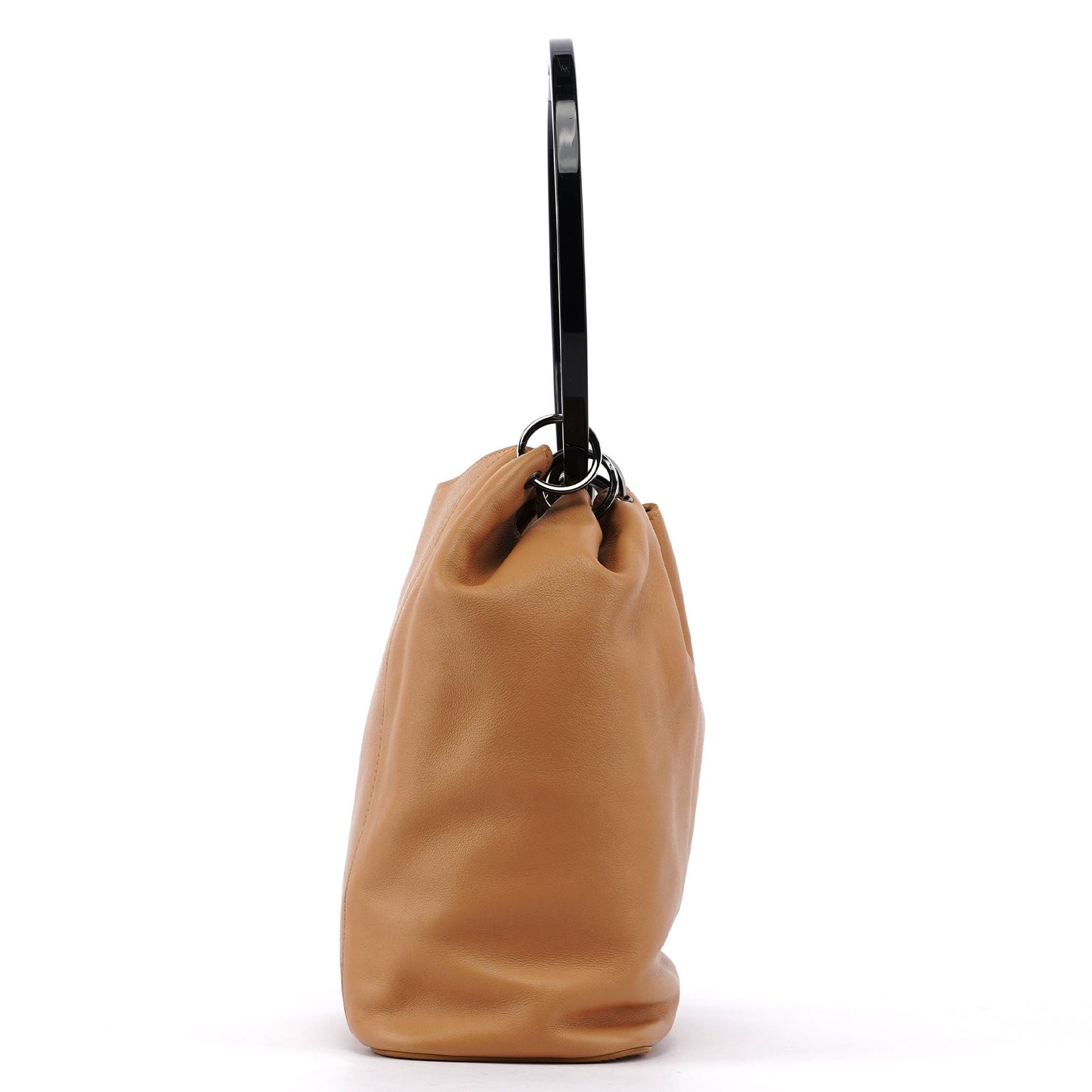 Beige Leather Ring Bag