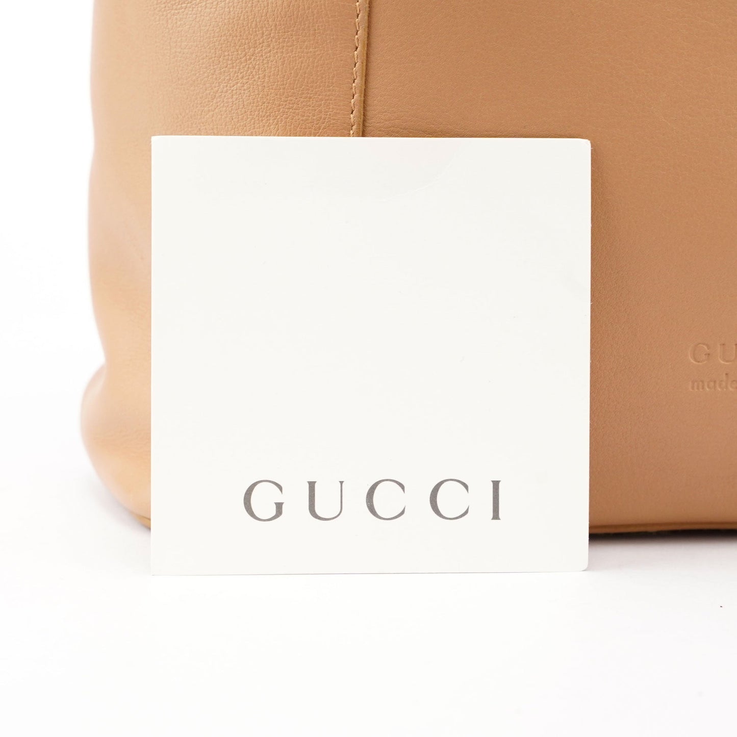 Beige Leather Ring Bag