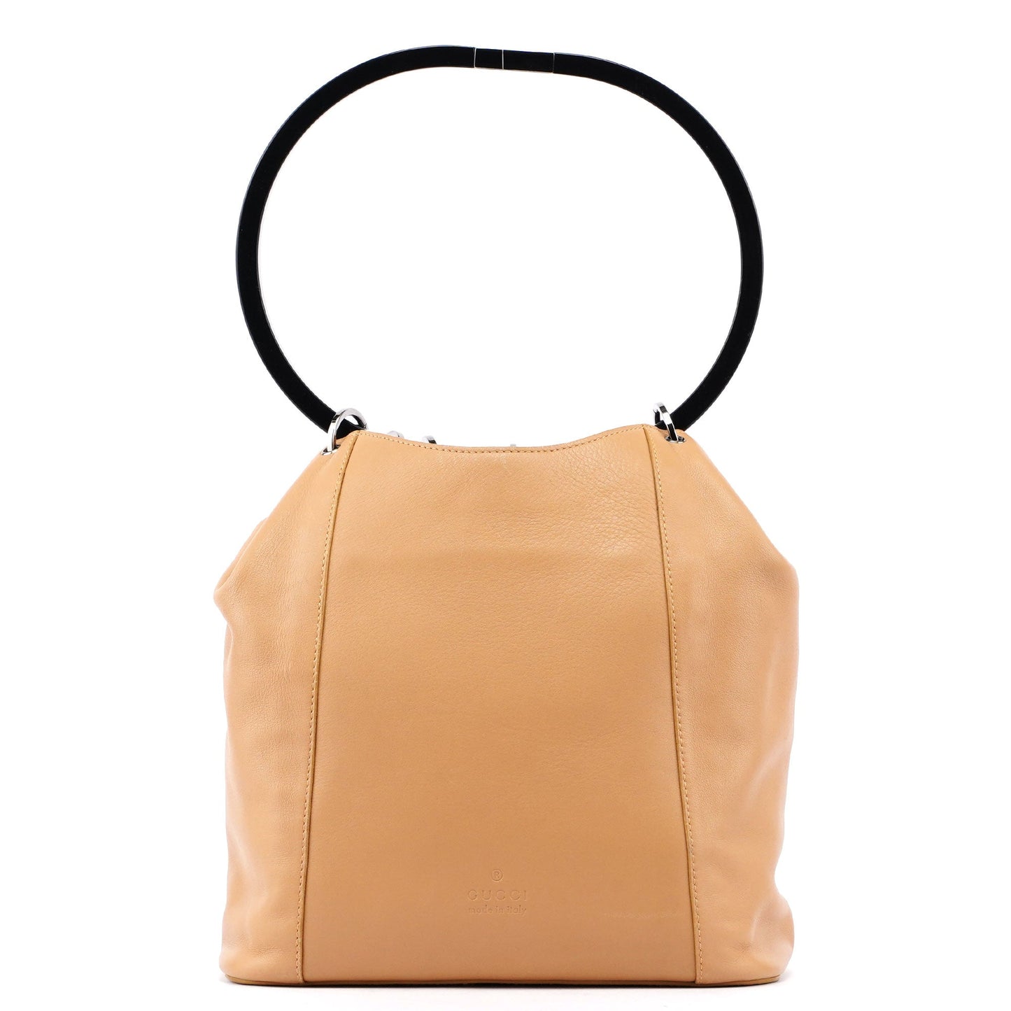 Beige Leather Ring Bag