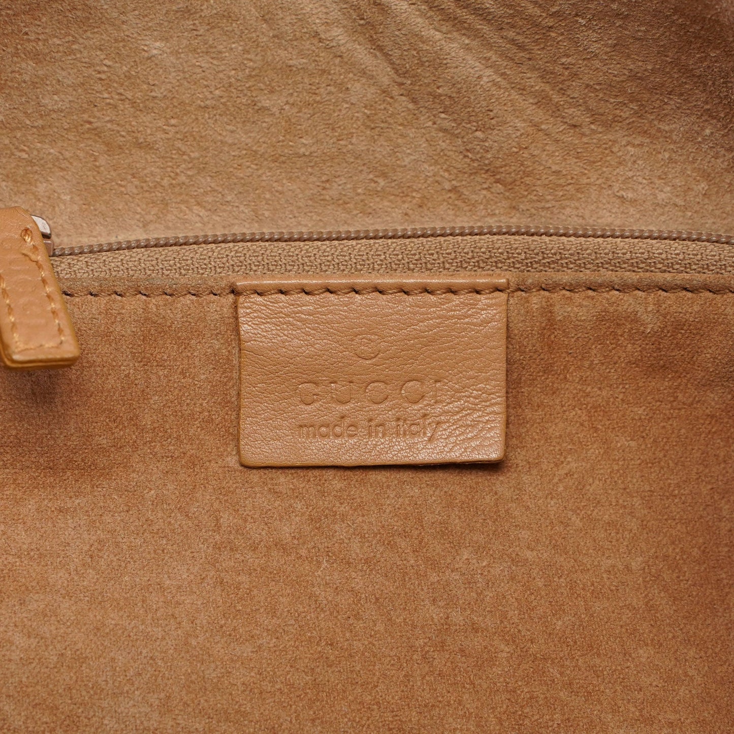 Beige Leather Ring Bag