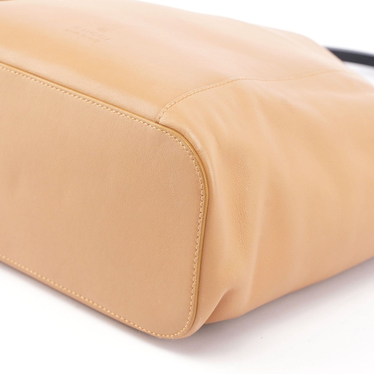 Beige Leather Ring Bag