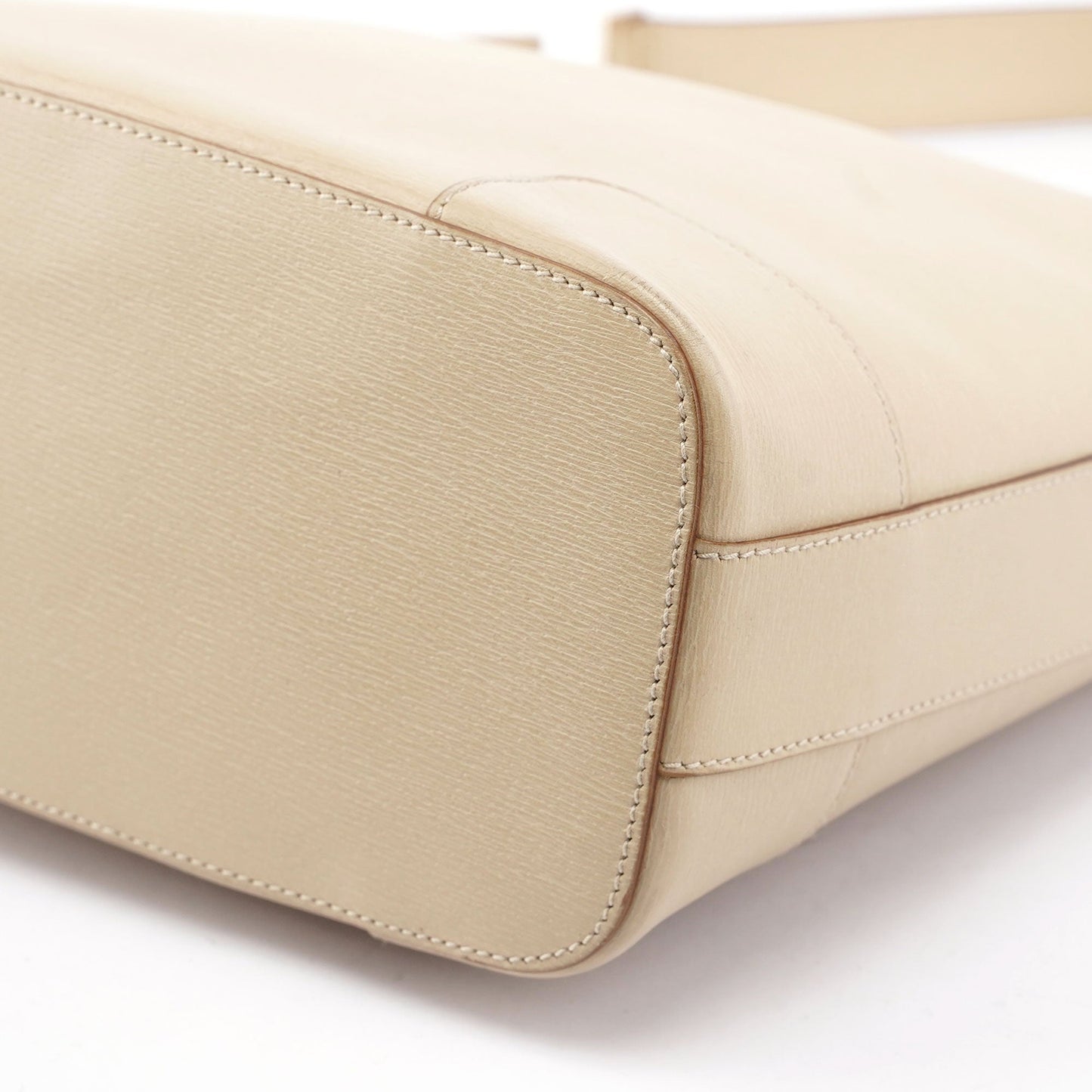 Beige Leather Shoulder Bag