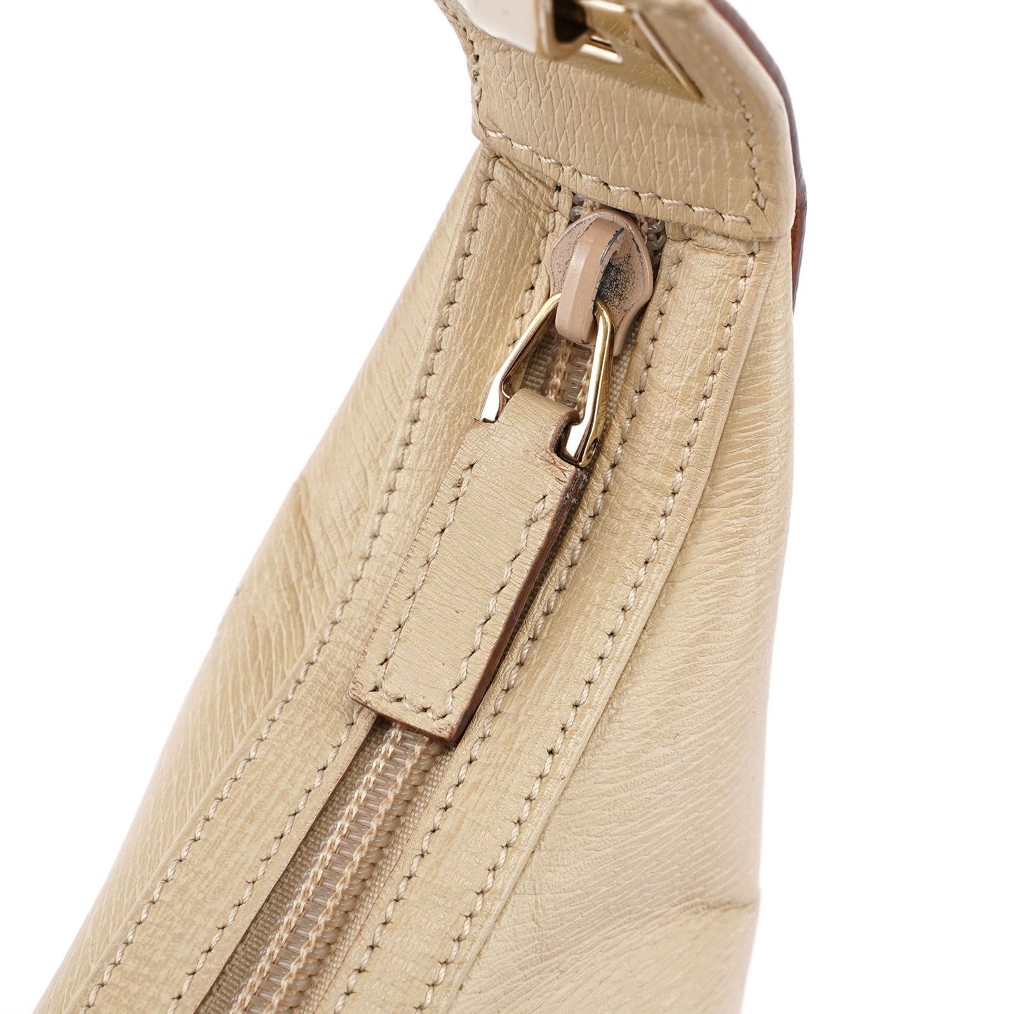Beige Leather Shoulder Bag