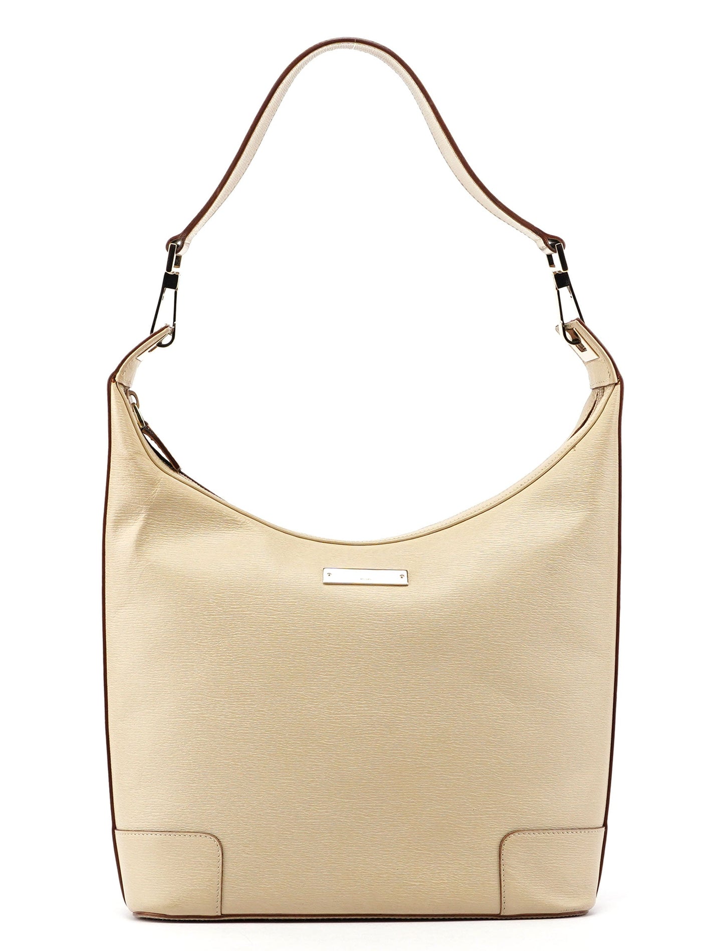 Beige Leather Shoulder Bag