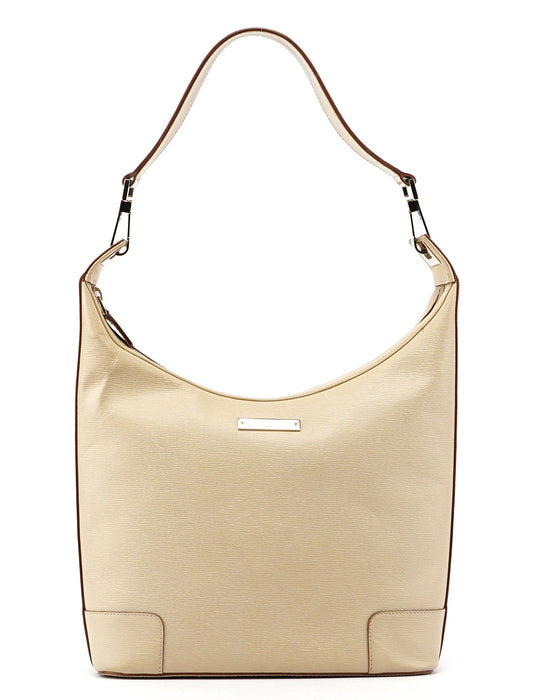 Beige Leather Shoulder Bag