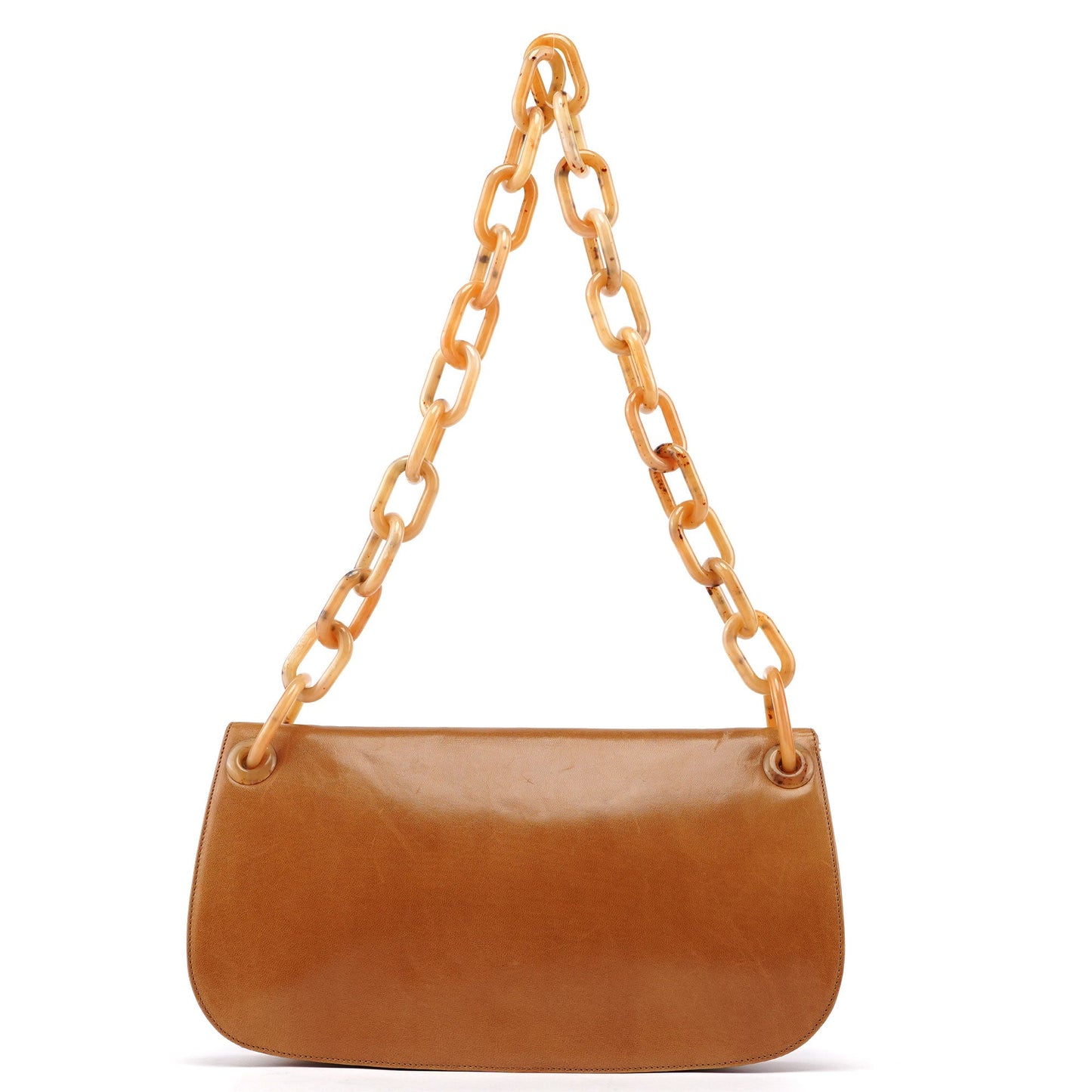 Beige Madras Swing Chain Bag