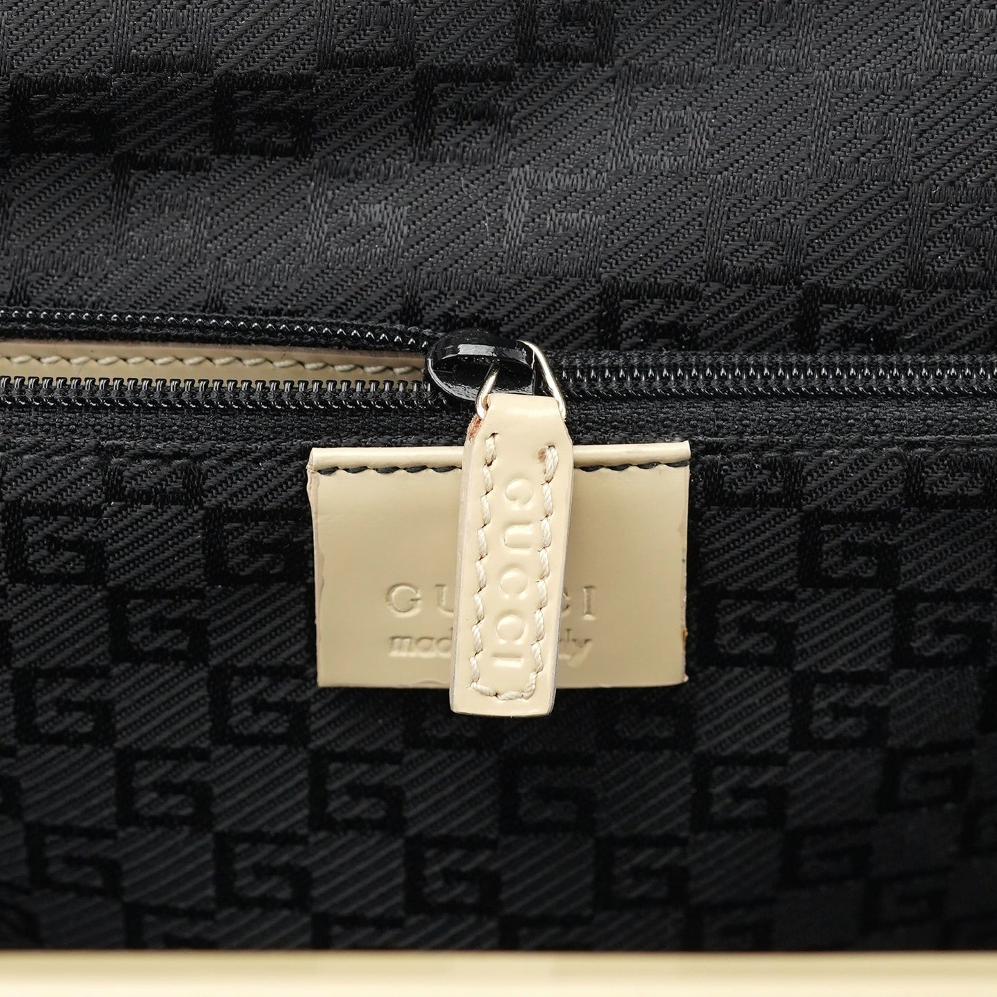 Beige Patent Leather Clutch Handbag